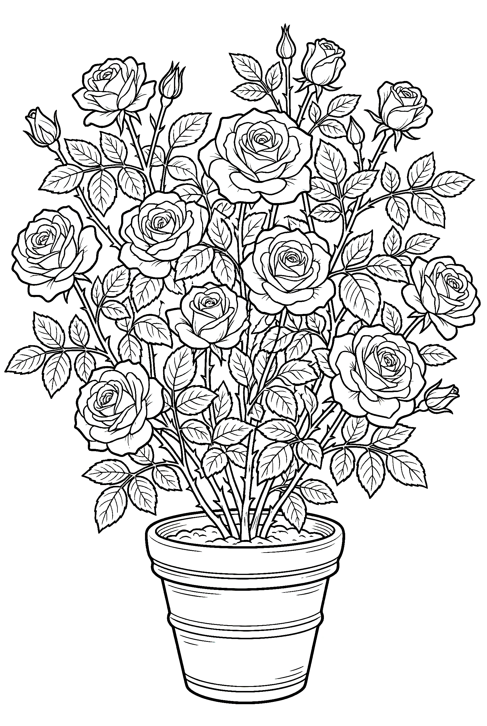 rose bush garden coloring pages
