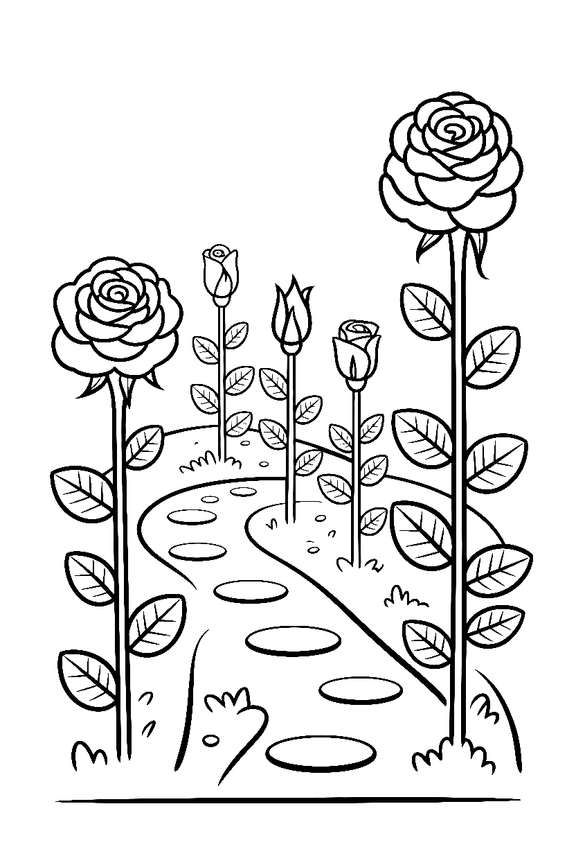 rose garden pathway coloring pages rose garden pathway coloring pages