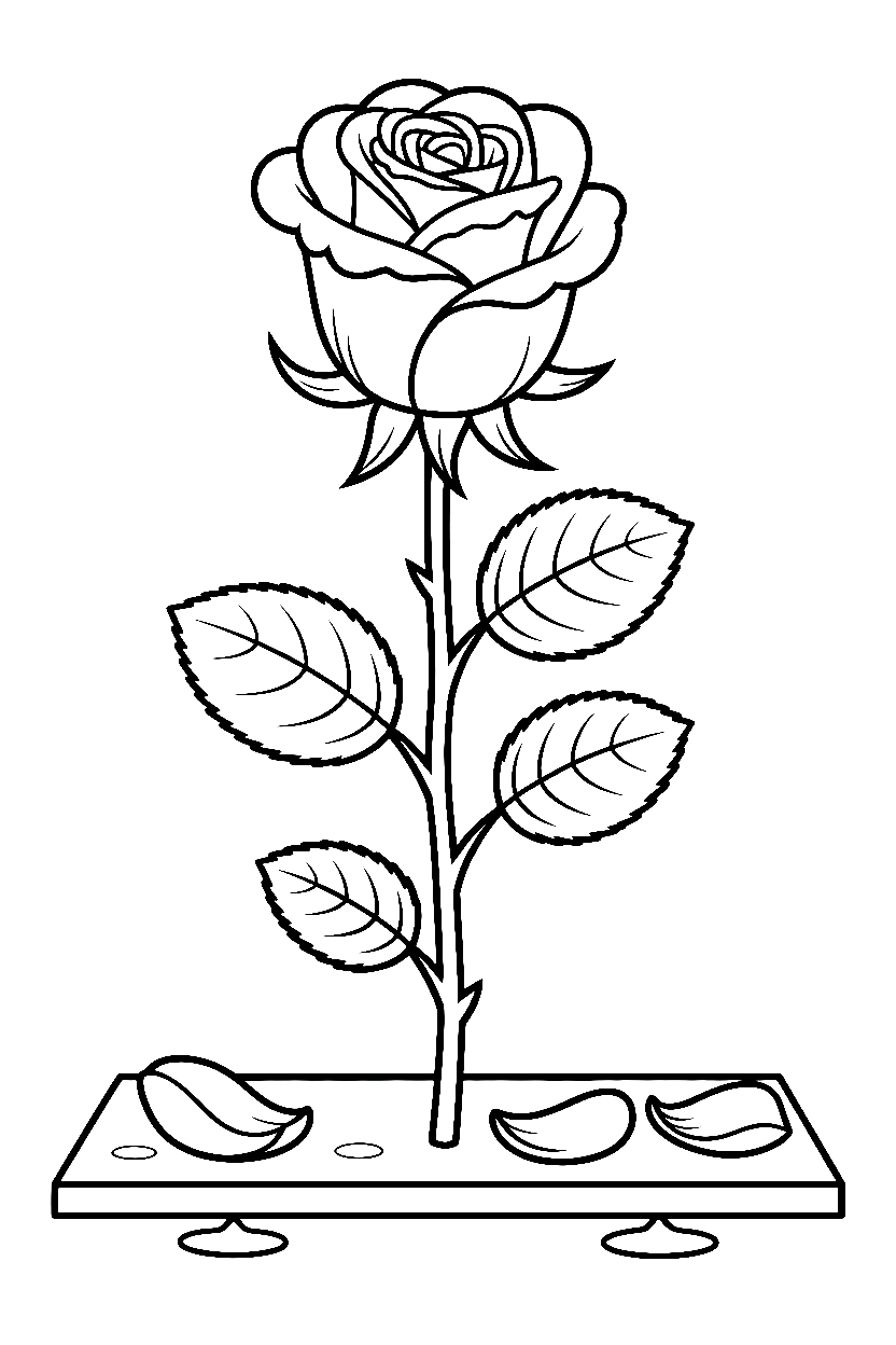 rose stem petals printable sheet rose stem petals printable sheet