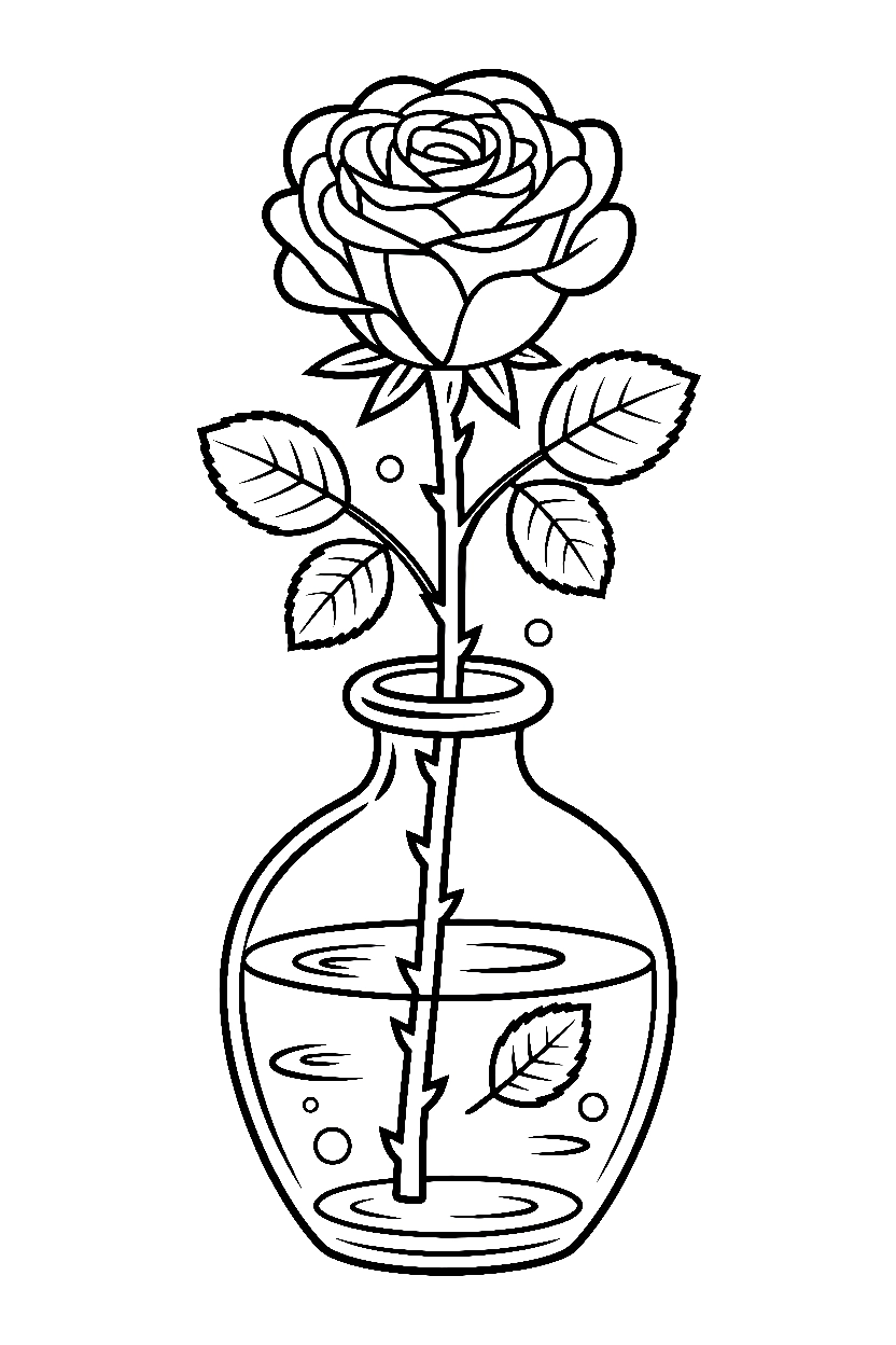 rose vase table drawing rose vase table drawing