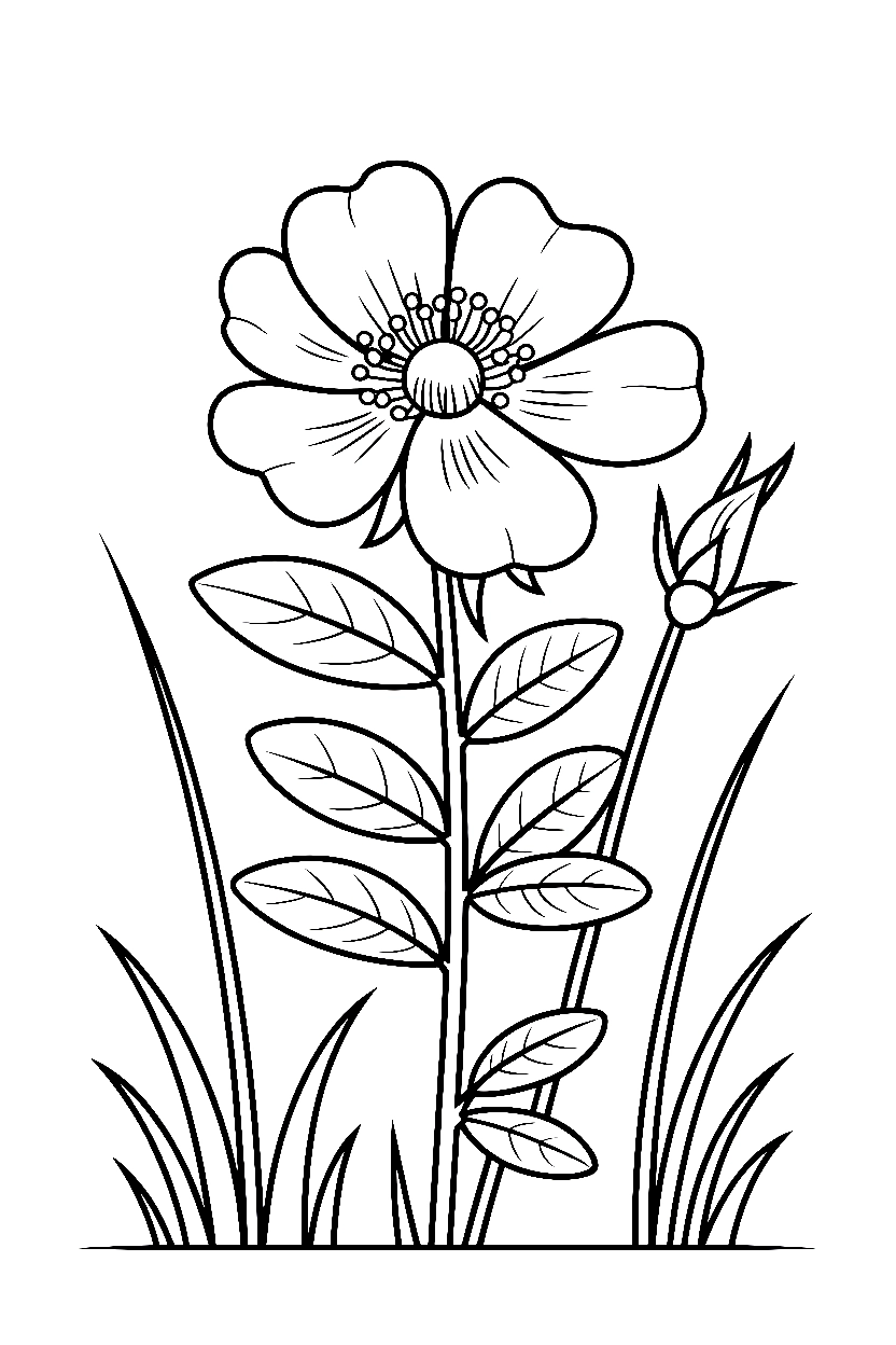 rose wildflower meadow printable sheet rose wildflower meadow printable sheet