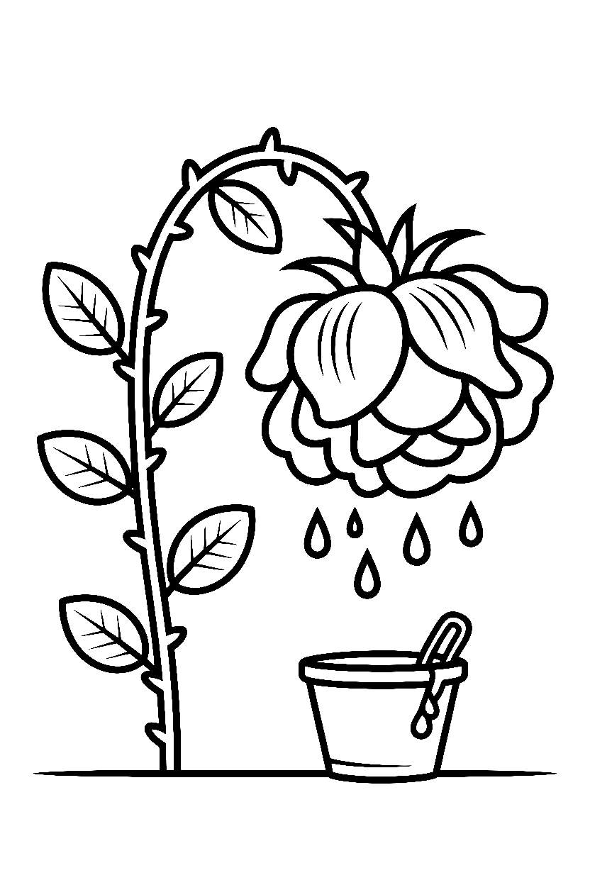 rose wilting droop coloring pages rose wilting droop coloring pages