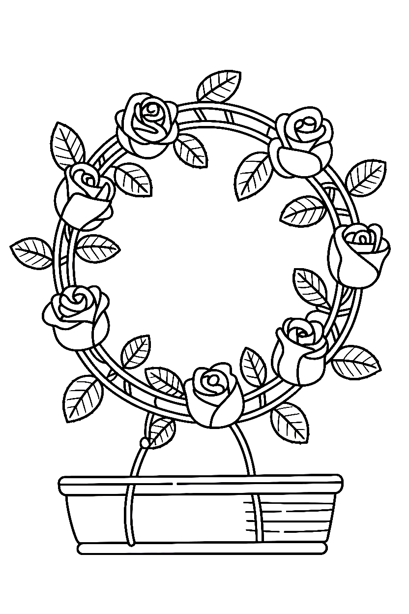 rose wreath circle printable sheet rose wreath circle printable sheet