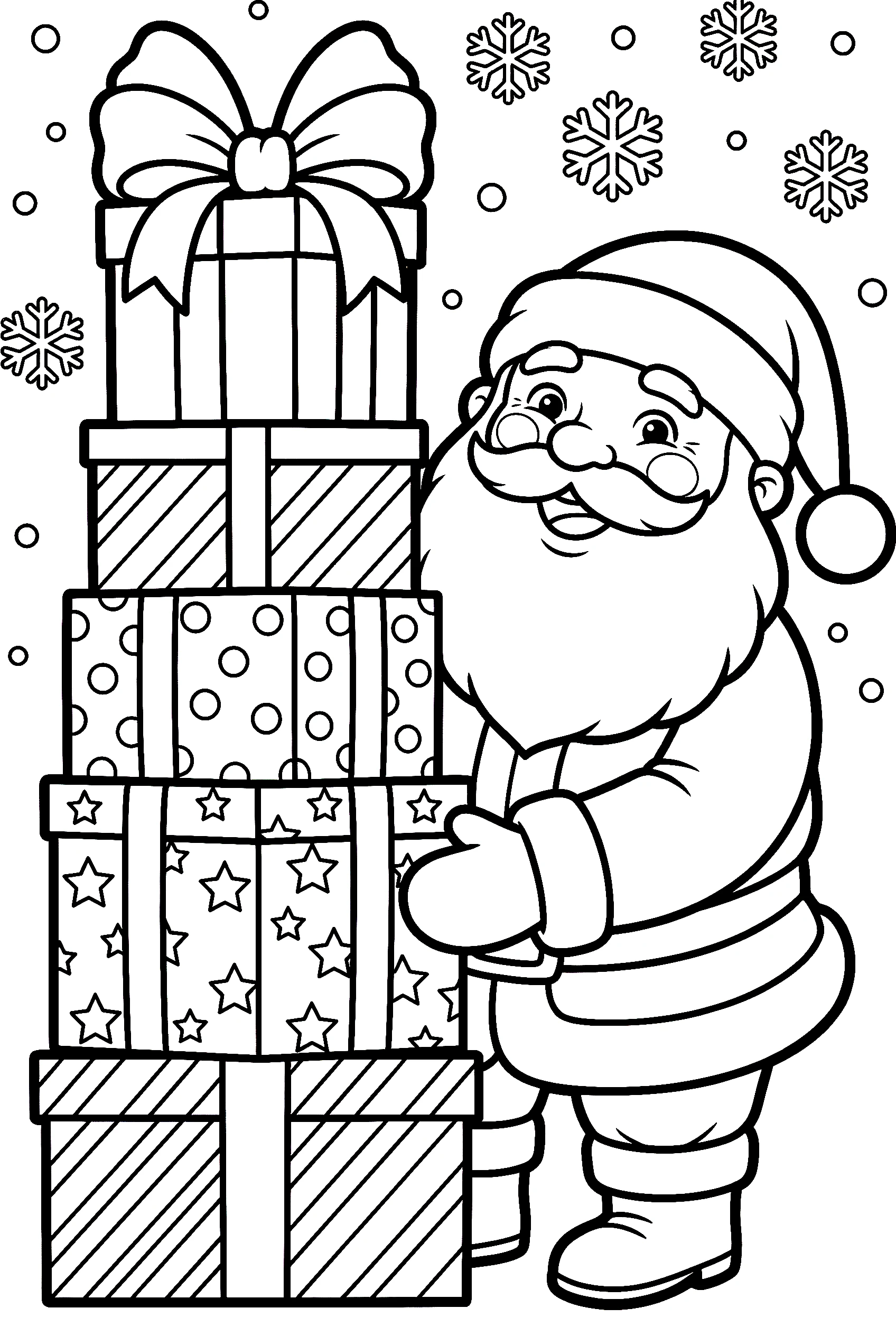 santa claus gift stack coloring pages santa claus gift stack coloring pages
