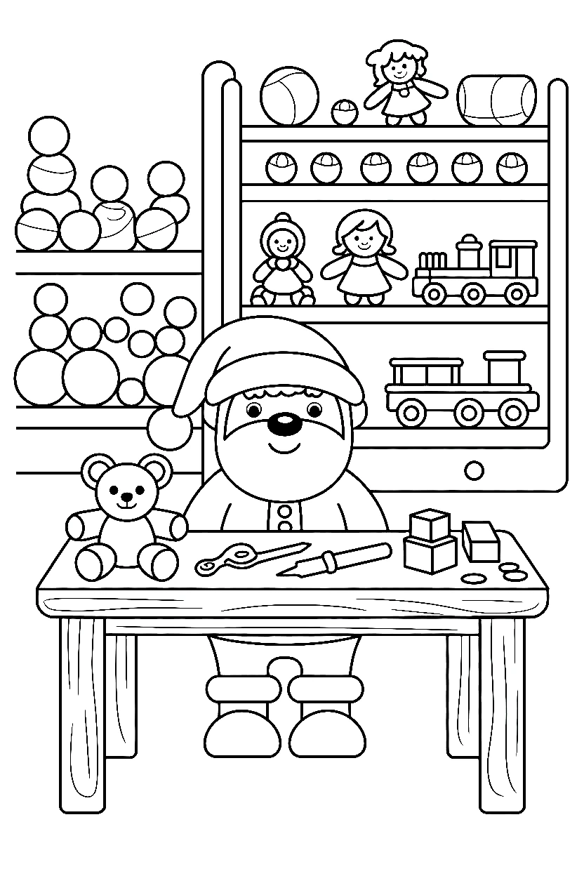santa workshop scene coloring pages santa workshop scene coloring pages