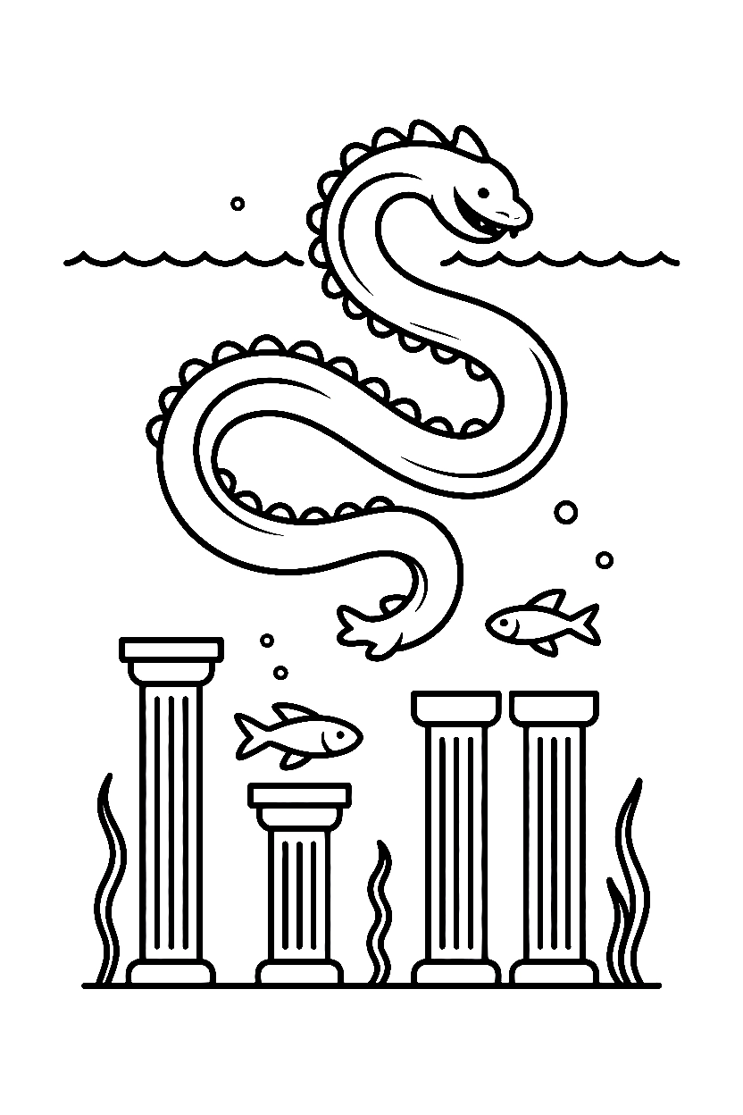 sea serpent ruins printable sheet