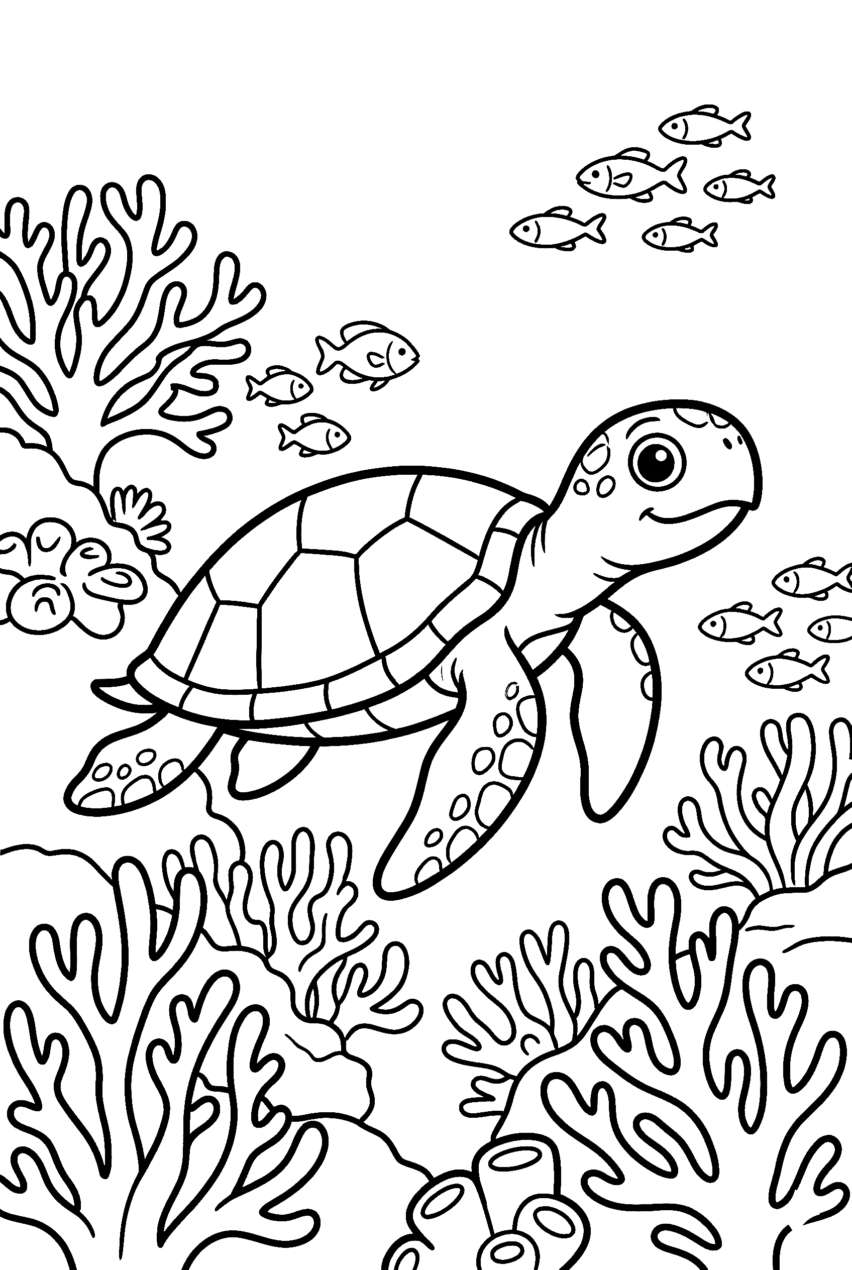 sea turtle coral reef coloring pages