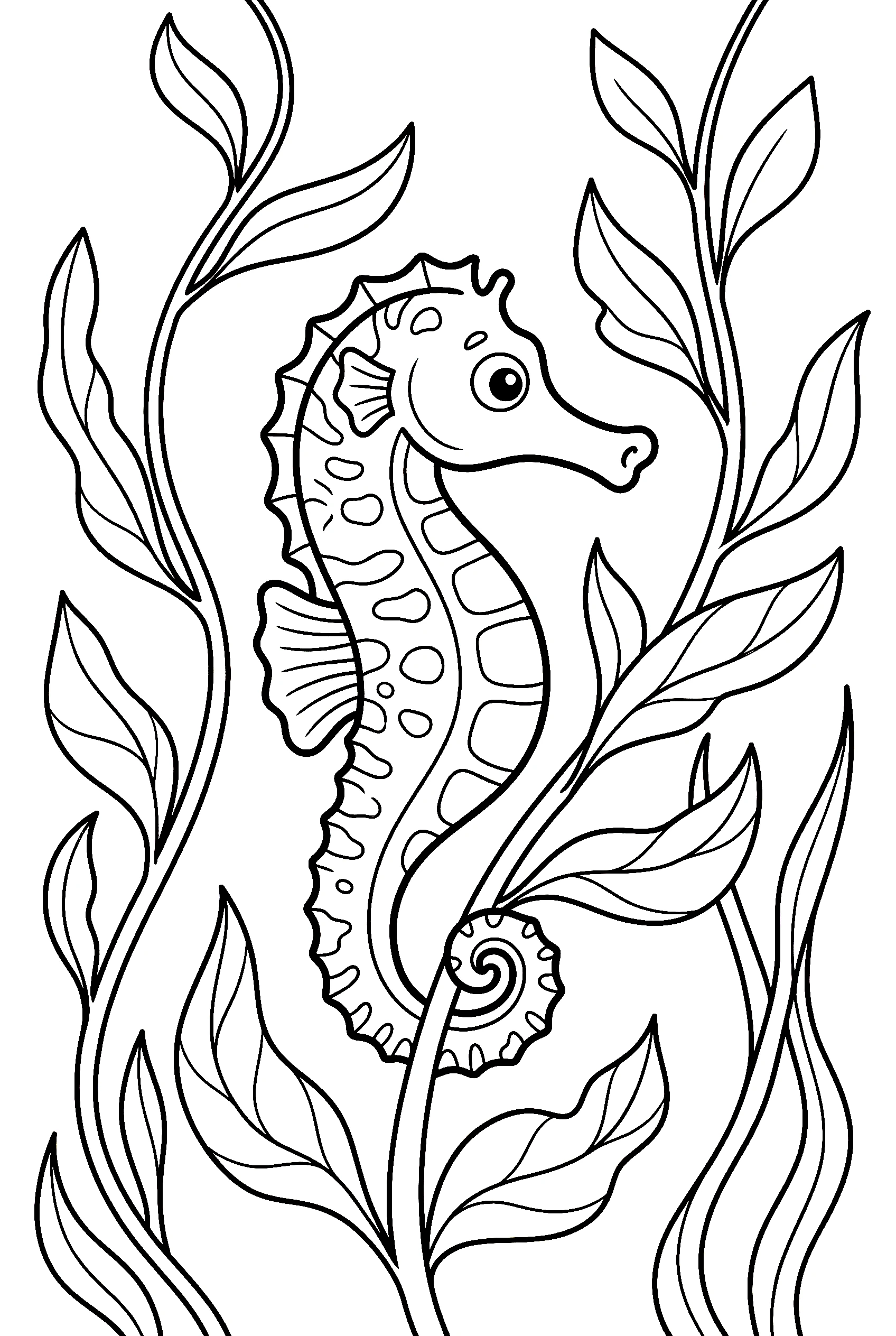 seahorse seaweed garden coloring pages