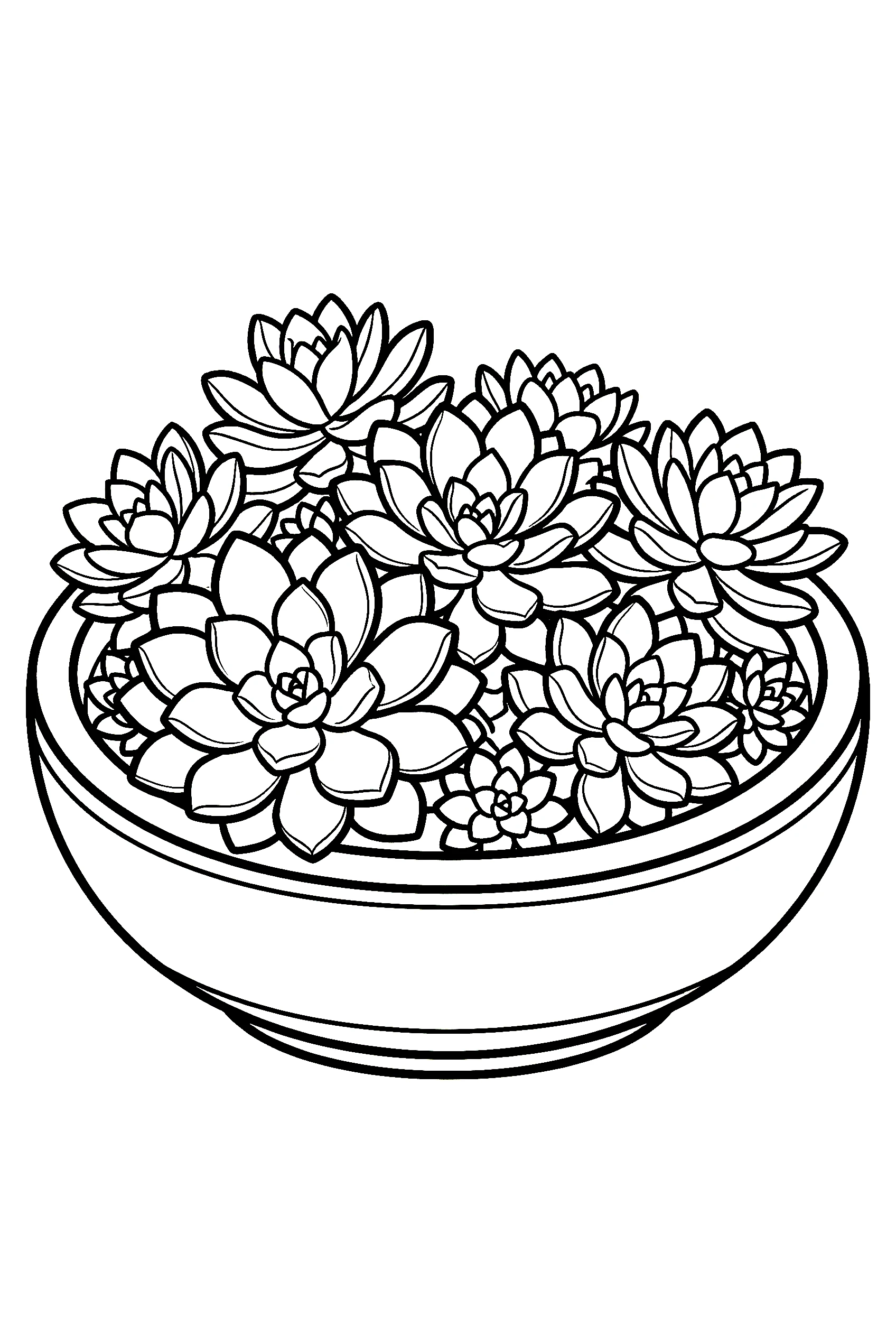 sedum cluster shallow dish drawing for kids