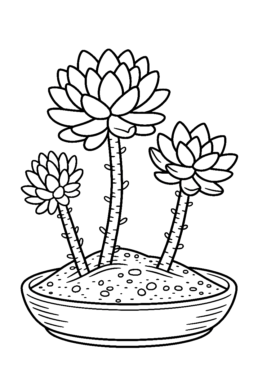 shallow dish with sand succulent printable sheet shallow dish with sand succulent printable sheet