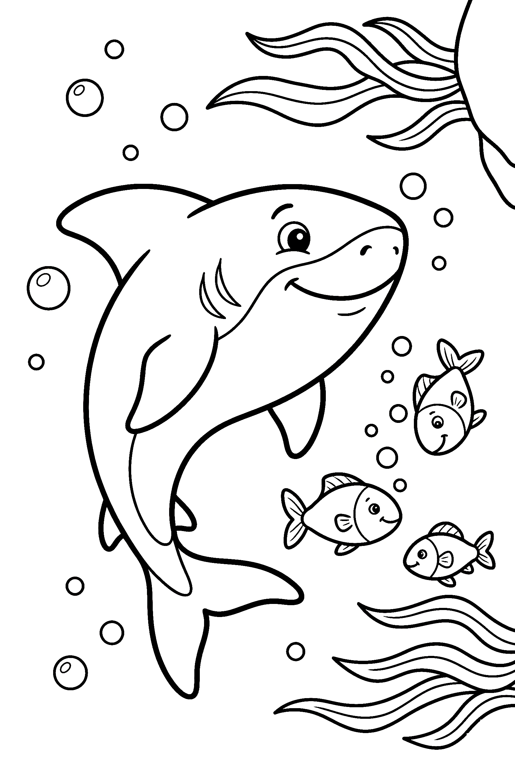shark small fish illustration template