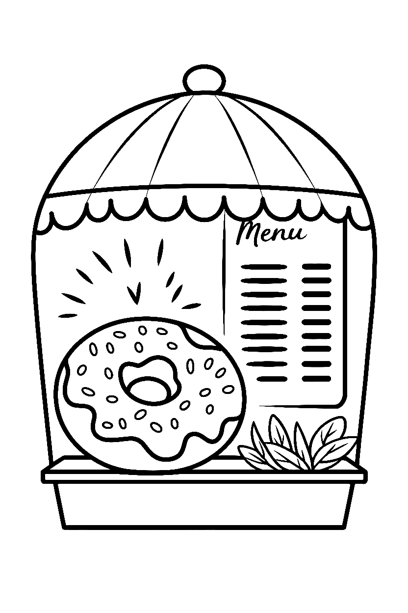 shop window donut display printable sheet