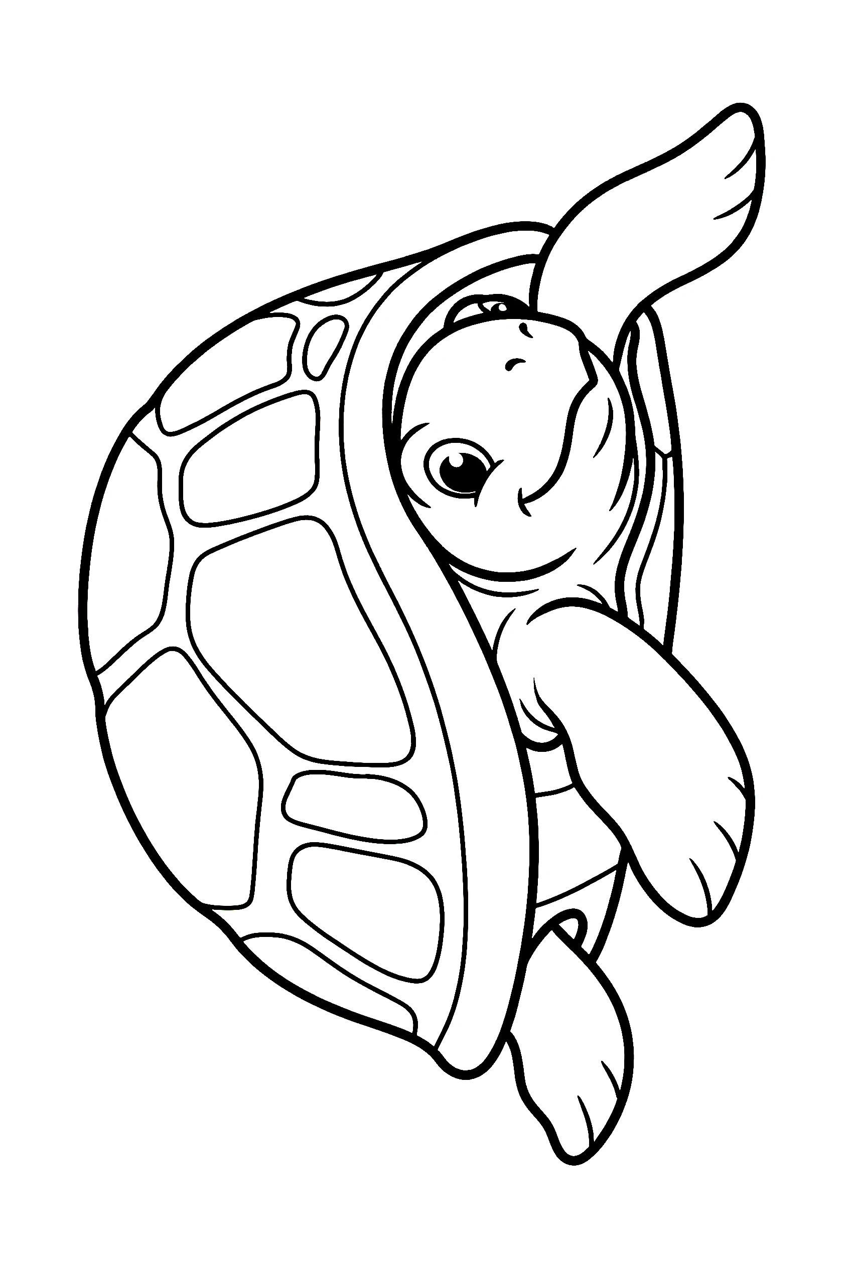 shy turtle hiding illustration template
