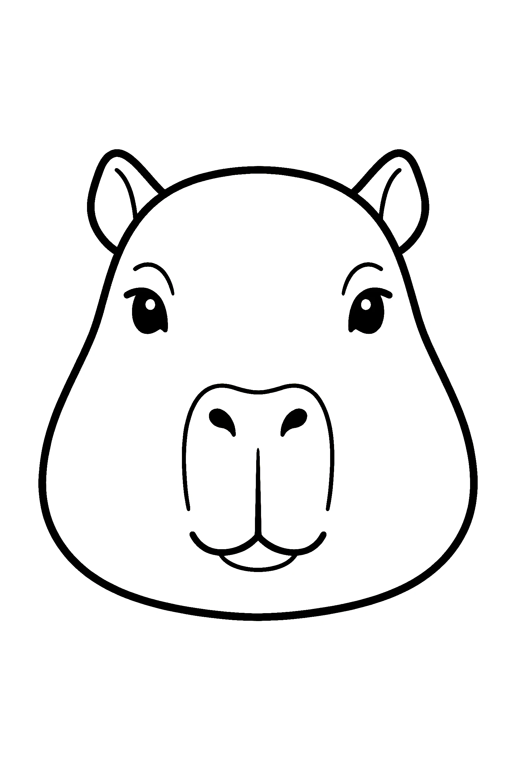 simple capybara face drawing for kids