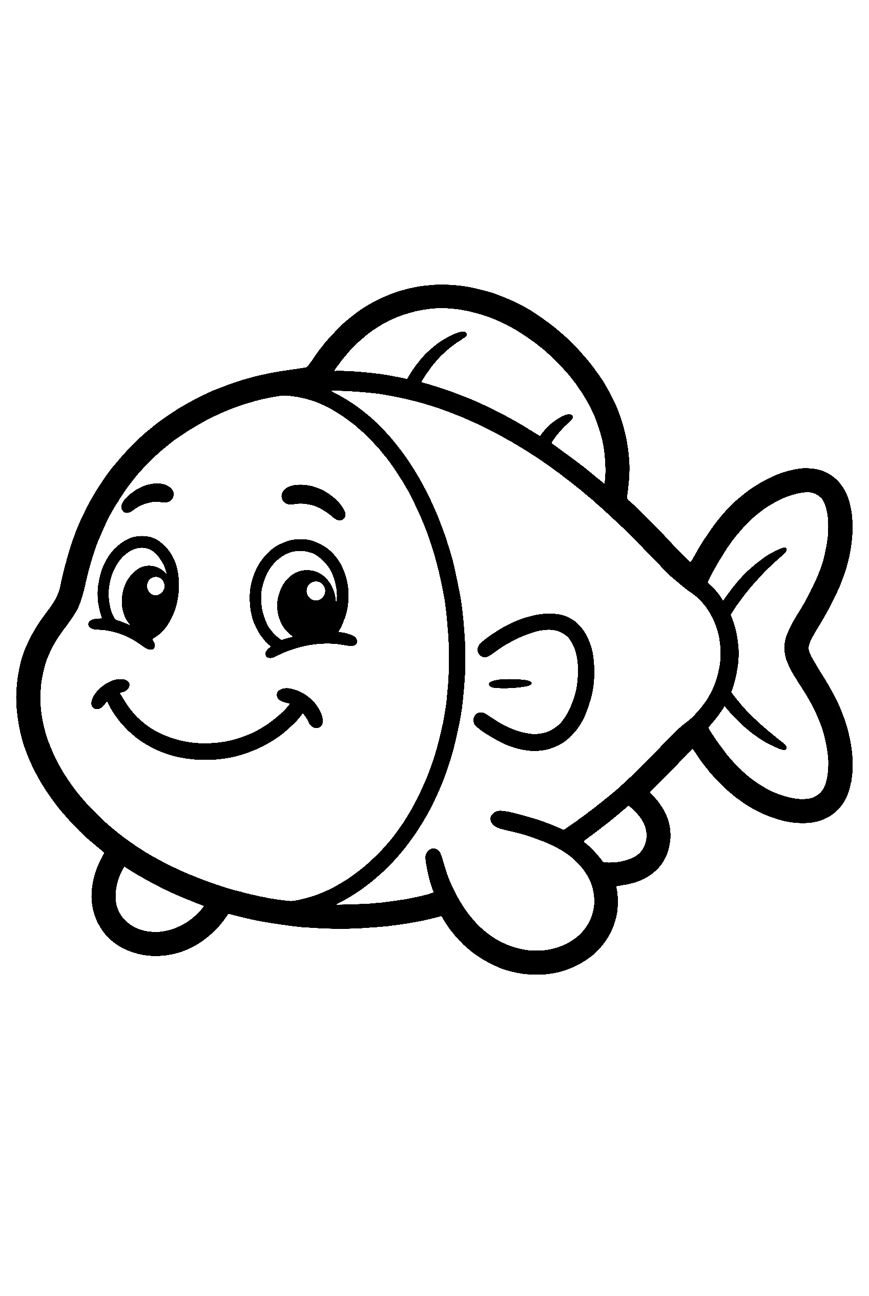 simple happy fish coloring pages