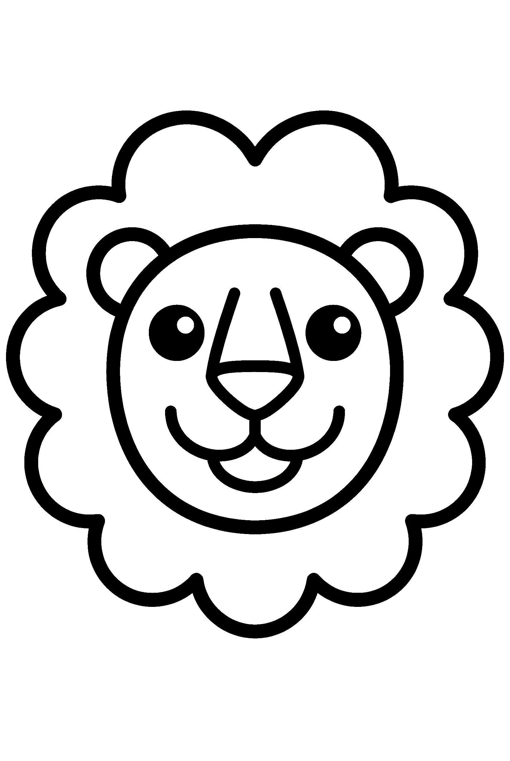 simple lion face coloring pages