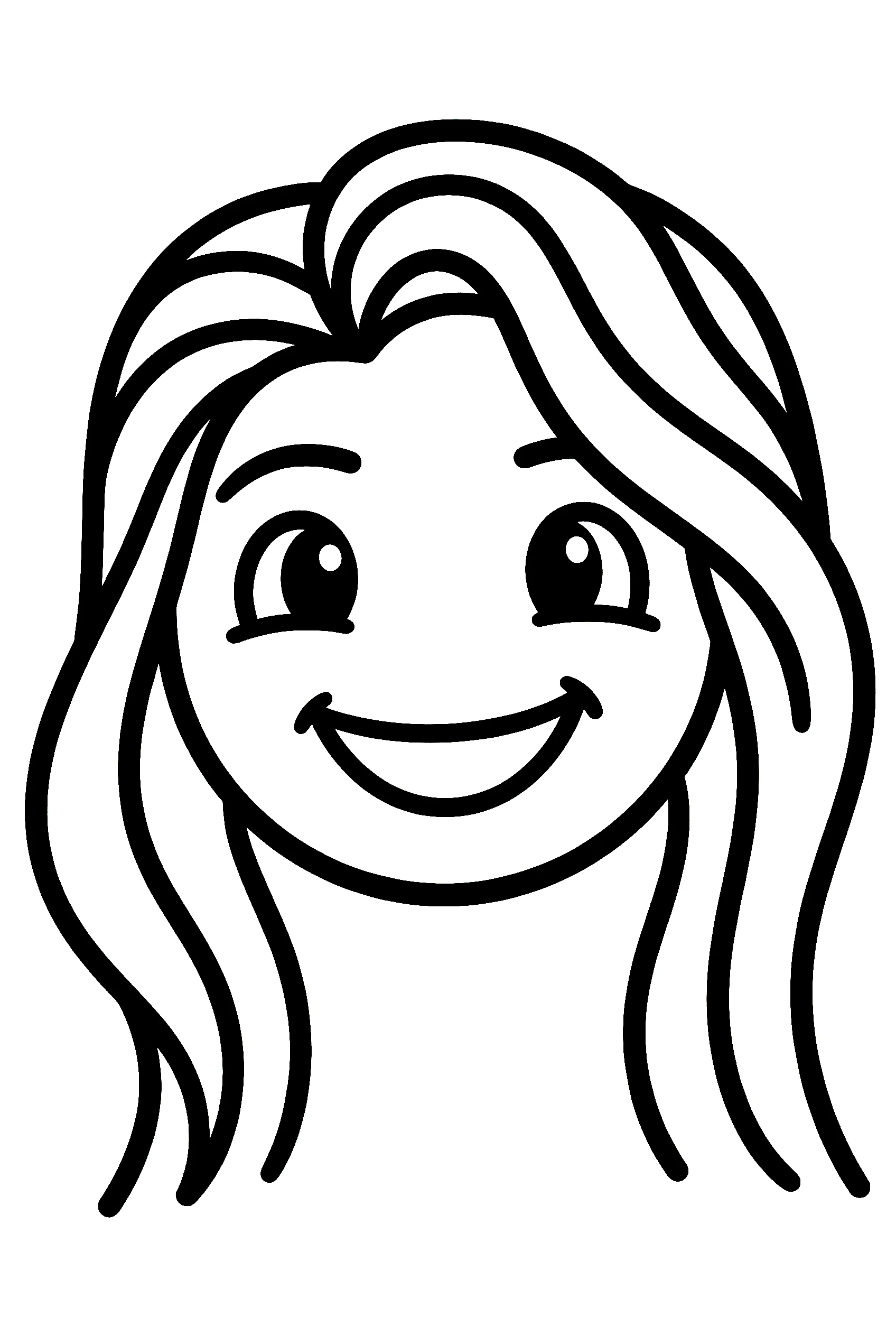 simple rapunzel face drawing for kids