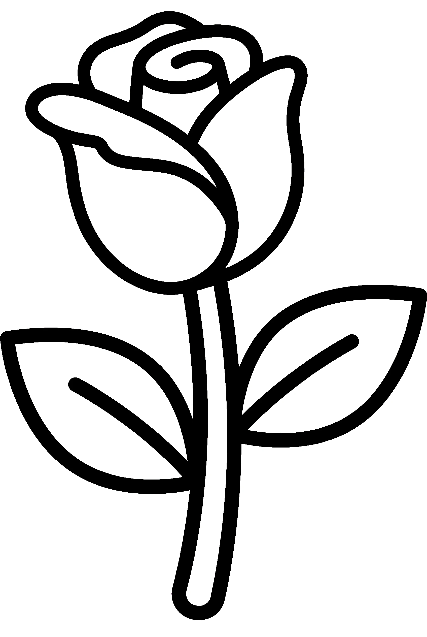 simple rose outline coloring pages