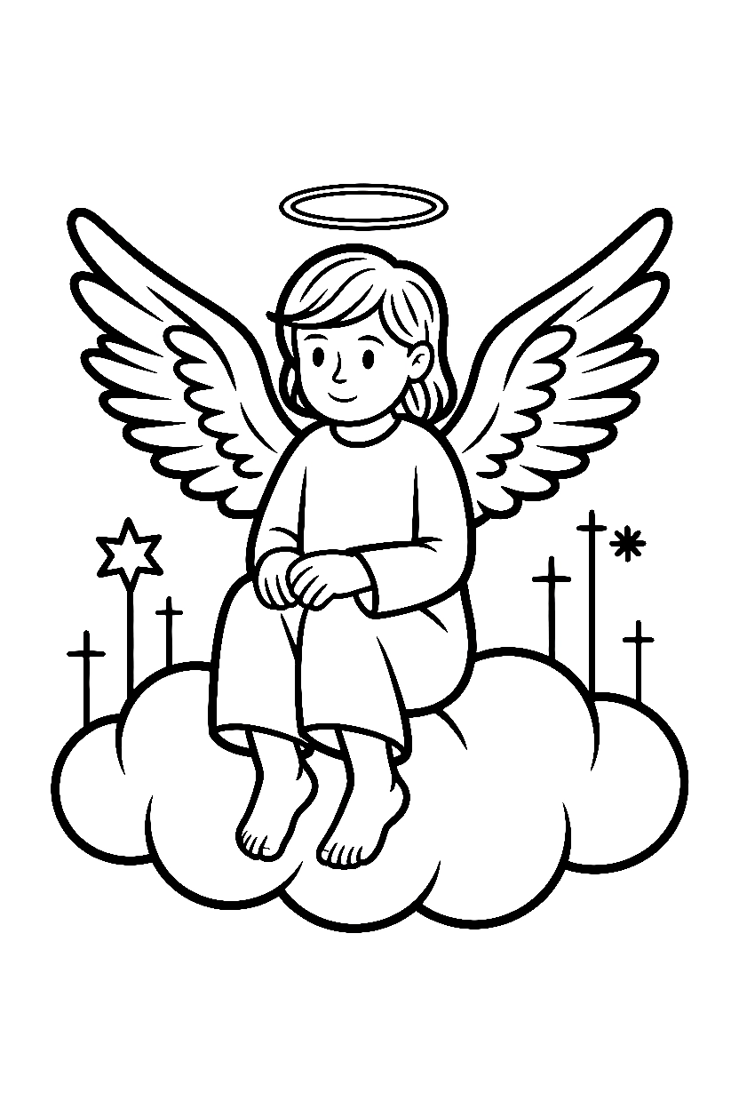 sitting cloud edge printable sheet