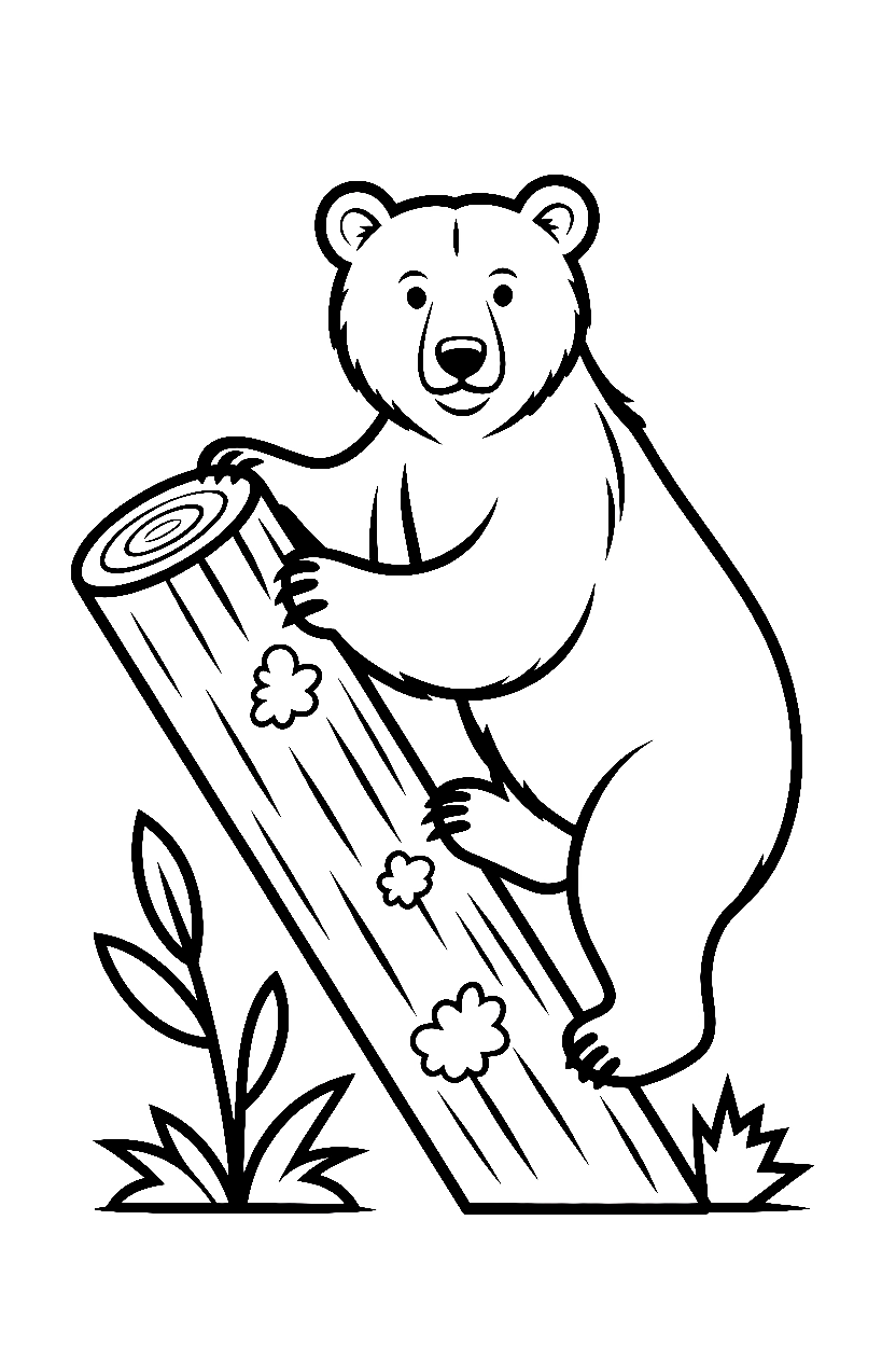 slanted log climb coloring pages