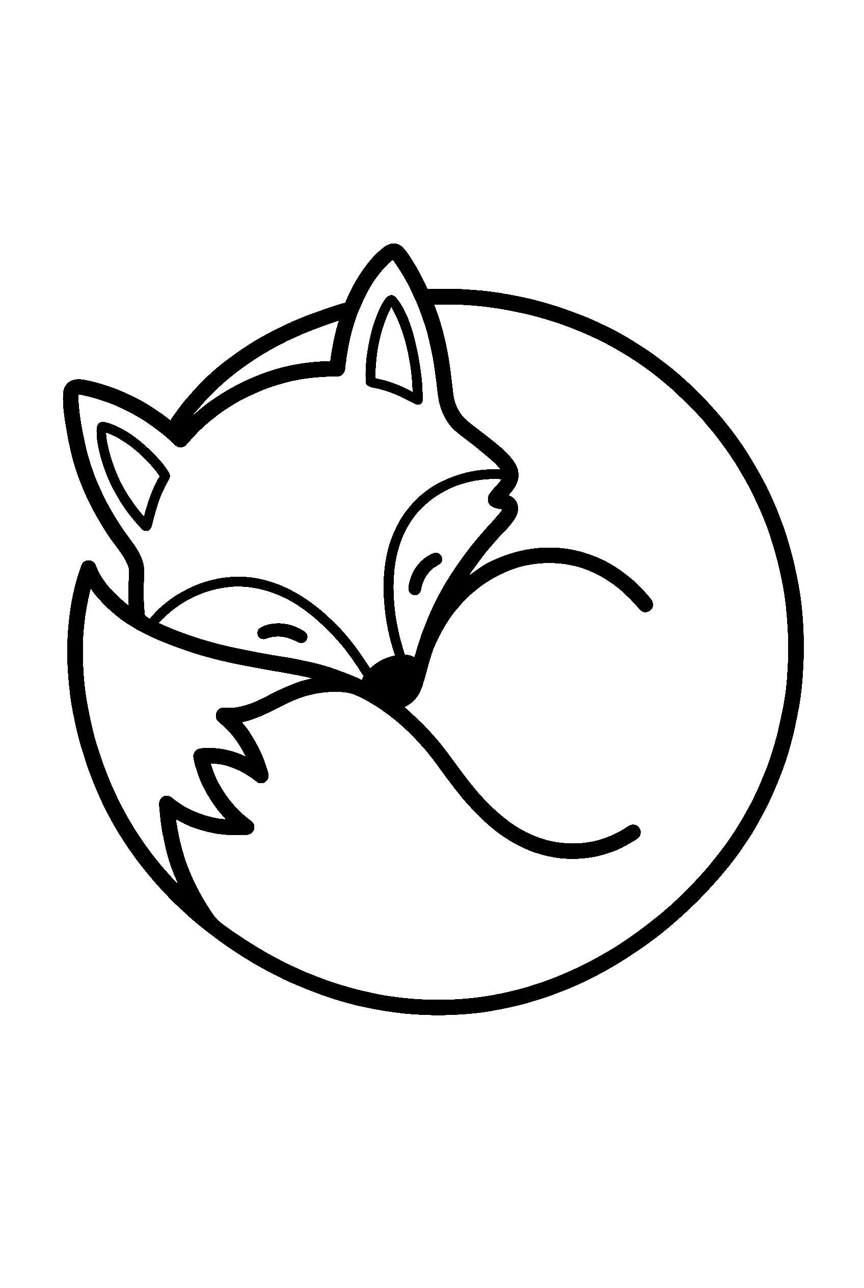 sleeping fox curled position coloring pages