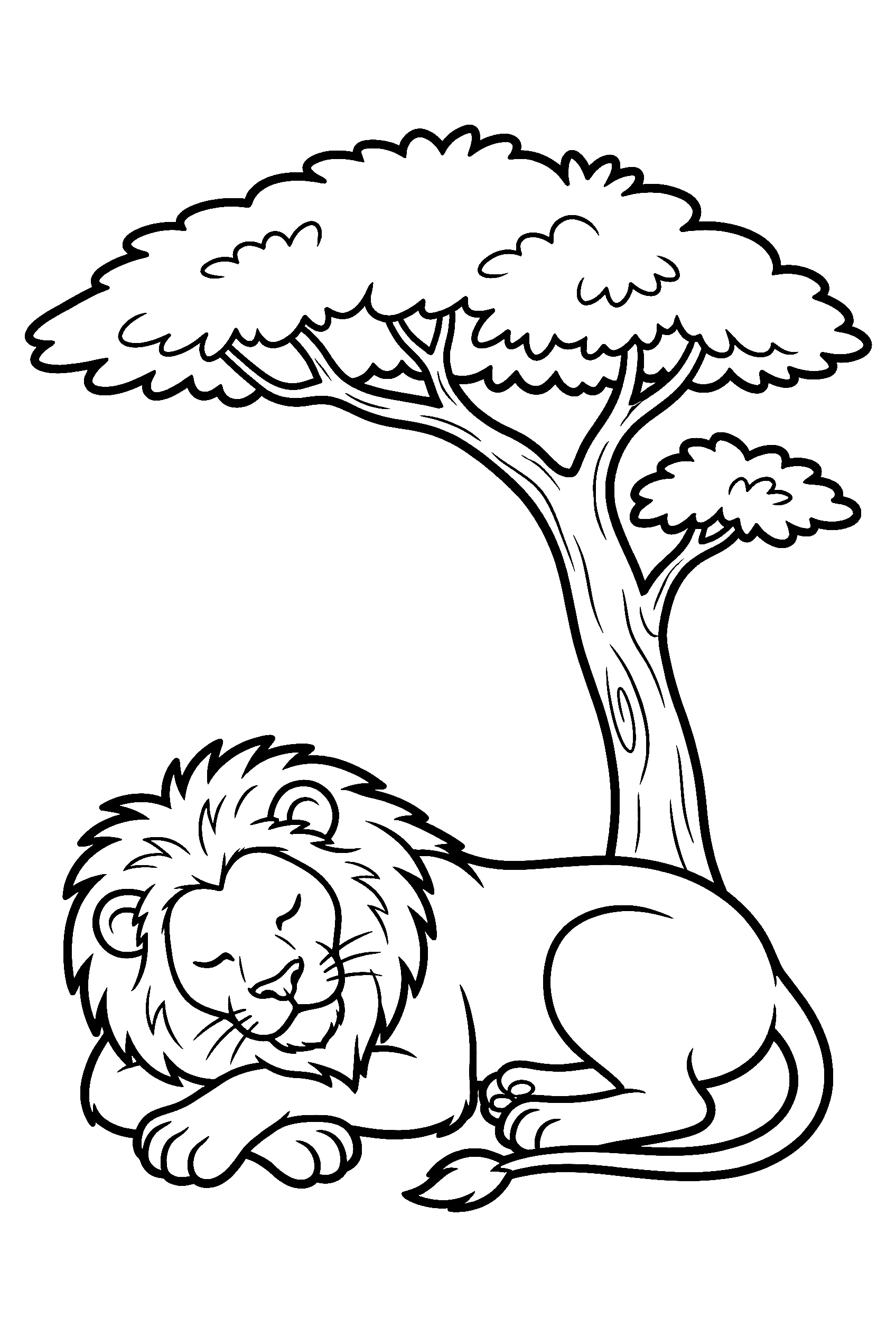sleeping lion coloring pages