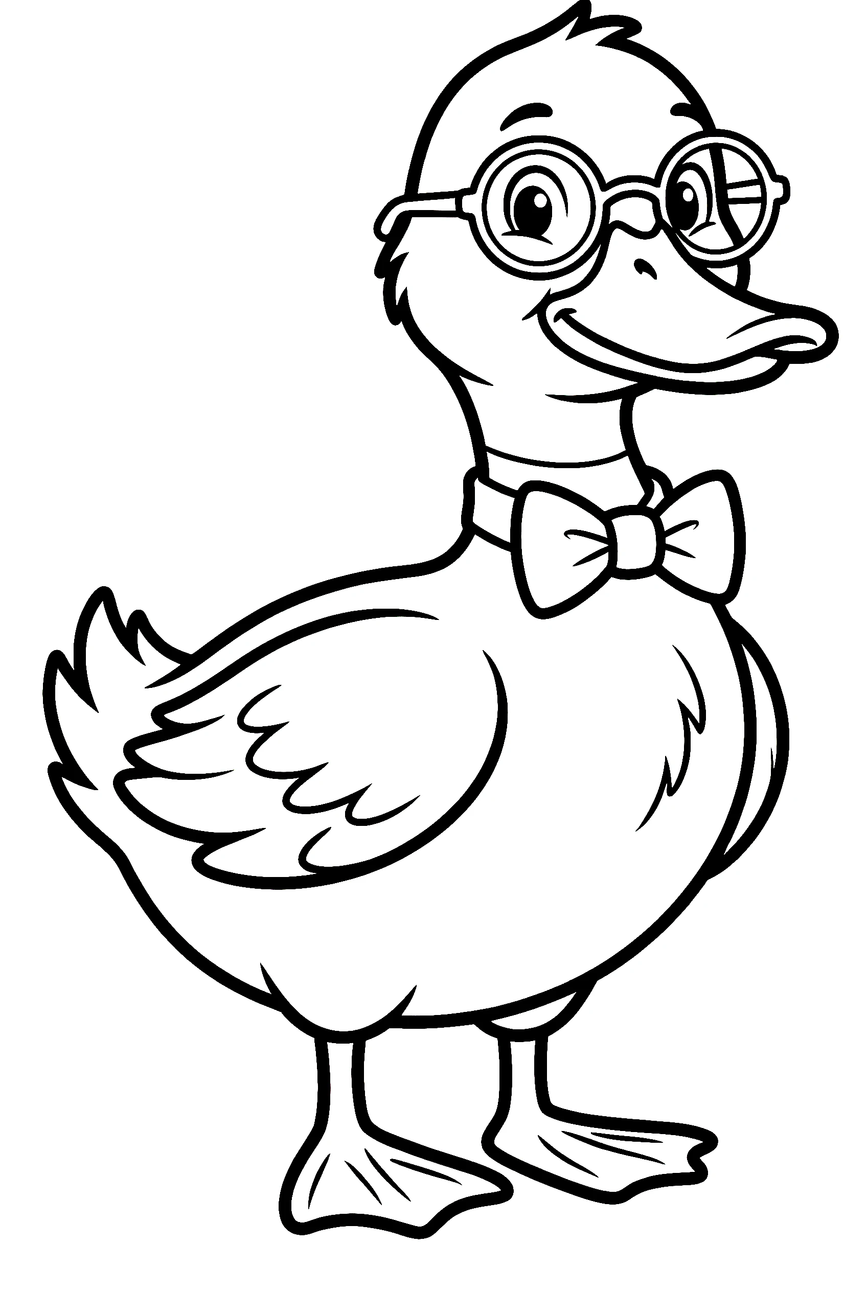 smart duck glasses coloring pages