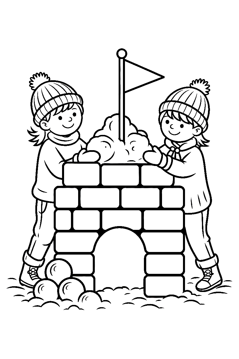 snow fort building printable sheet