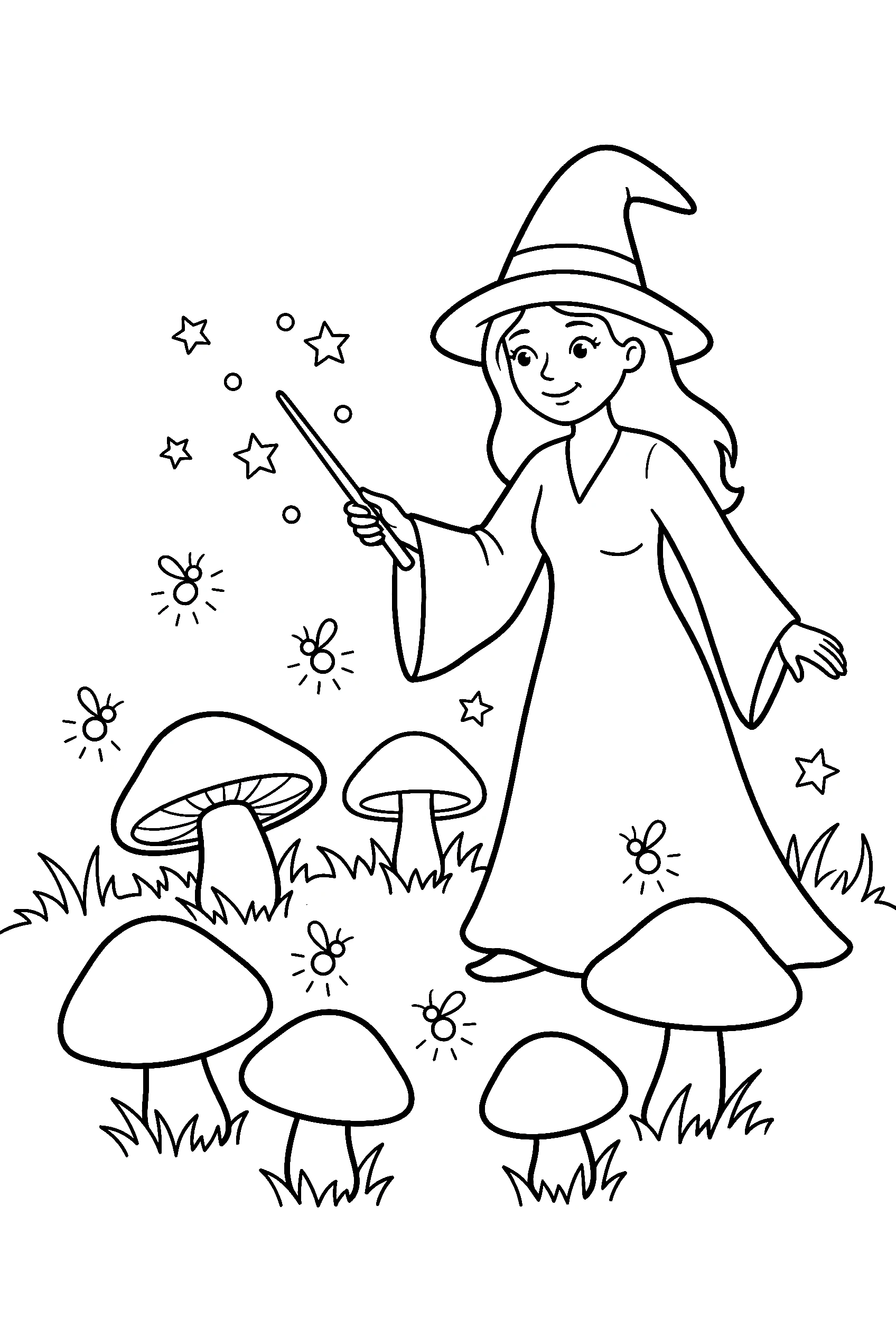 sorceress fairy ring forest drawing for kids