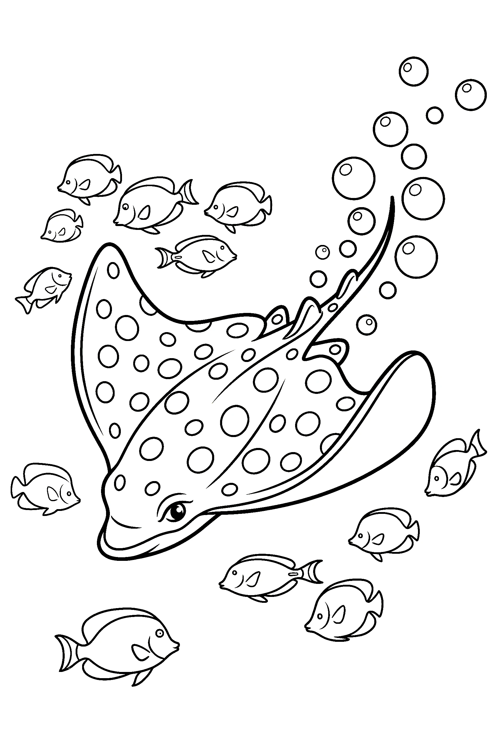 spotted eagle ray underwater printable sheet