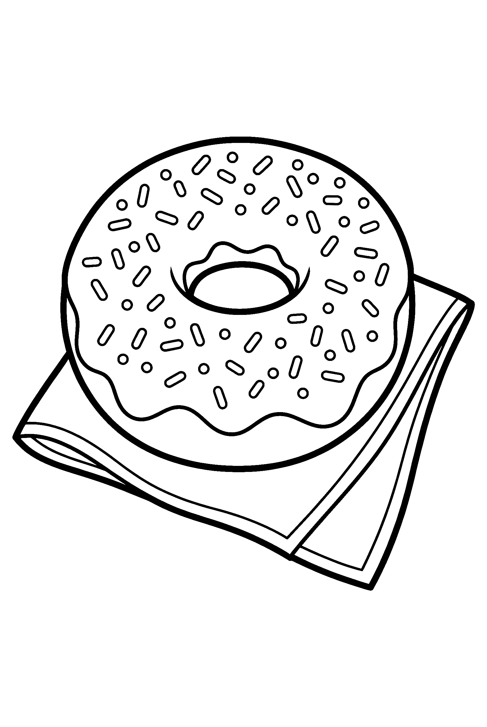sprinkled donut on napkin drawing