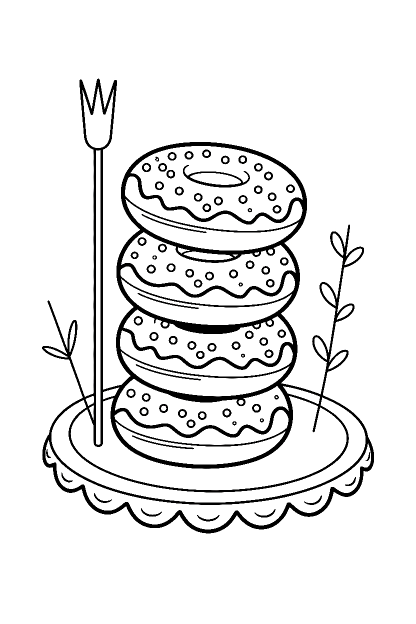 stacked donut serving plate printable sheet