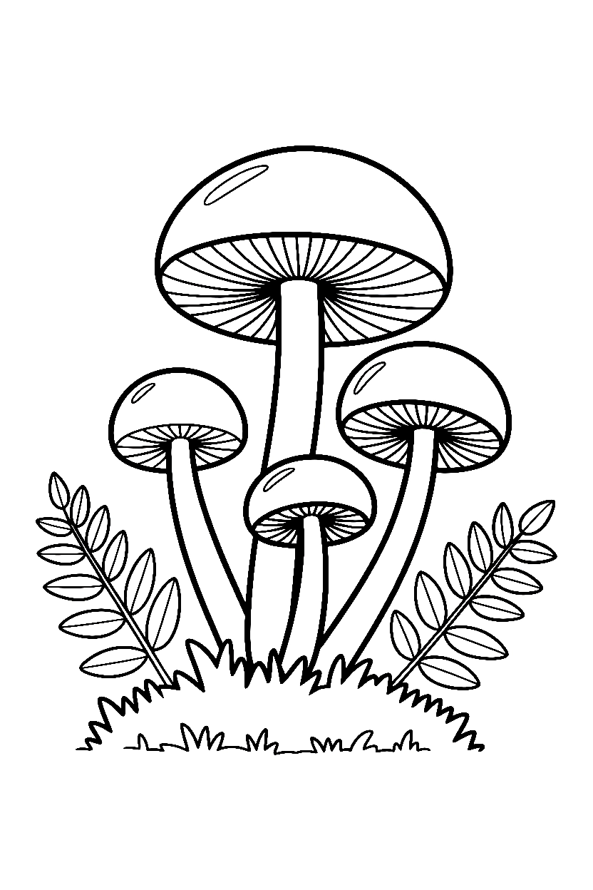 stacked mushroom mossy patch printable sheet