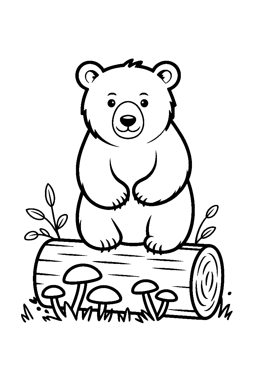 stacking bear trunk mushrooms printable sheet
