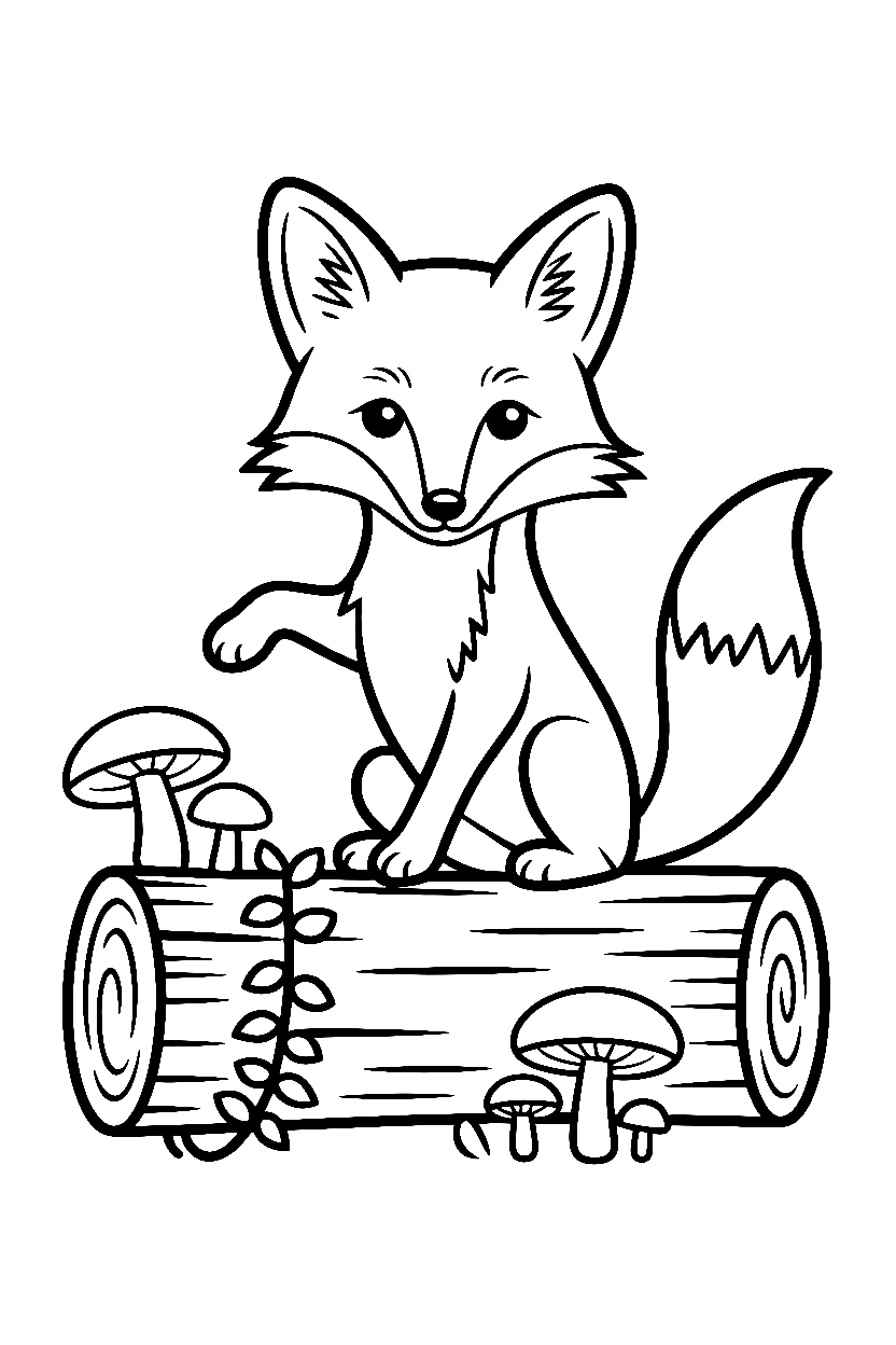 stacking fox log mushrooms drawing stacking fox log mushrooms drawing