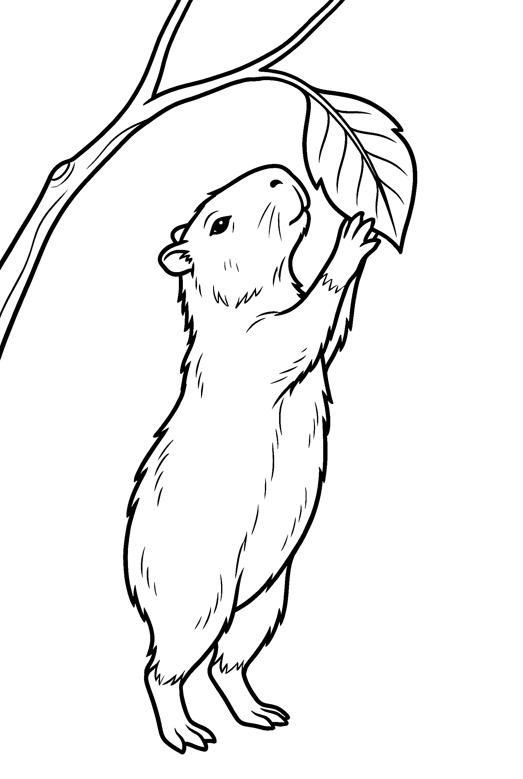 standing capybara illustration template