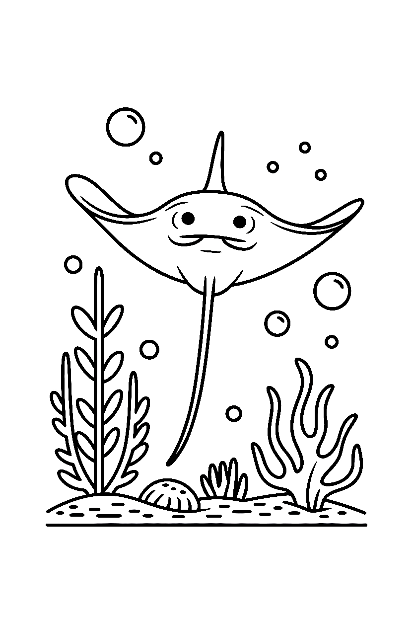 stingray kelp strand coloring pages