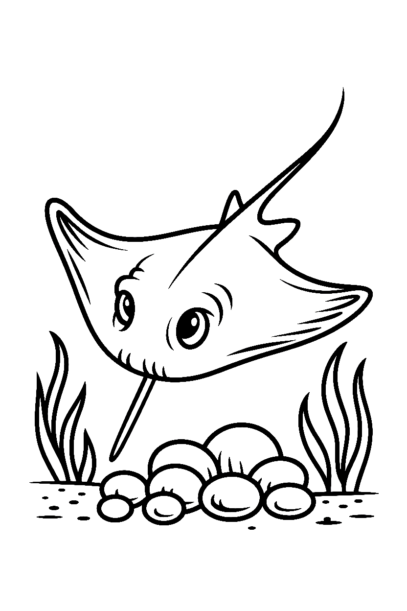 stingray ocean floor coloring pages