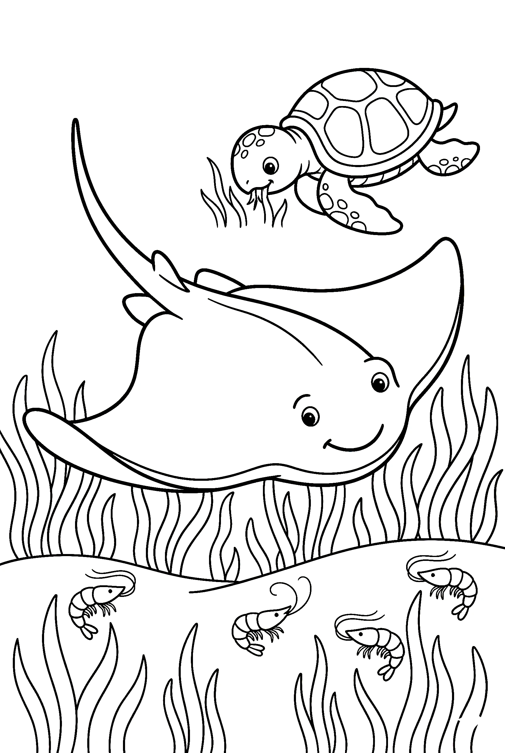 stingray seagrass meadow printable sheet