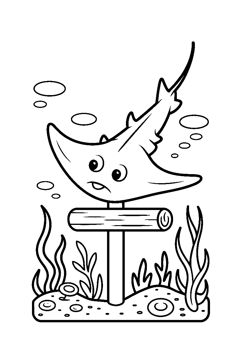 stingray shipwreck coloring pages