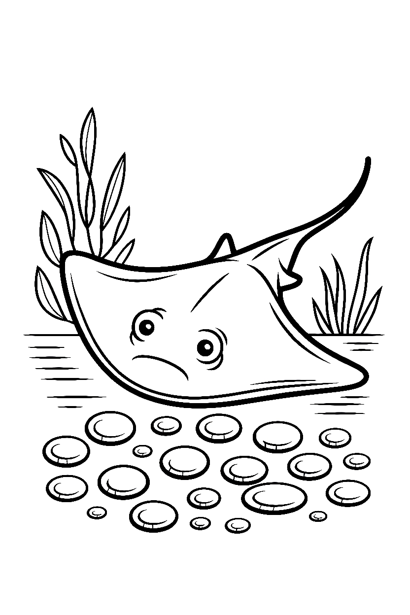 stingray stone cluster coloring pages