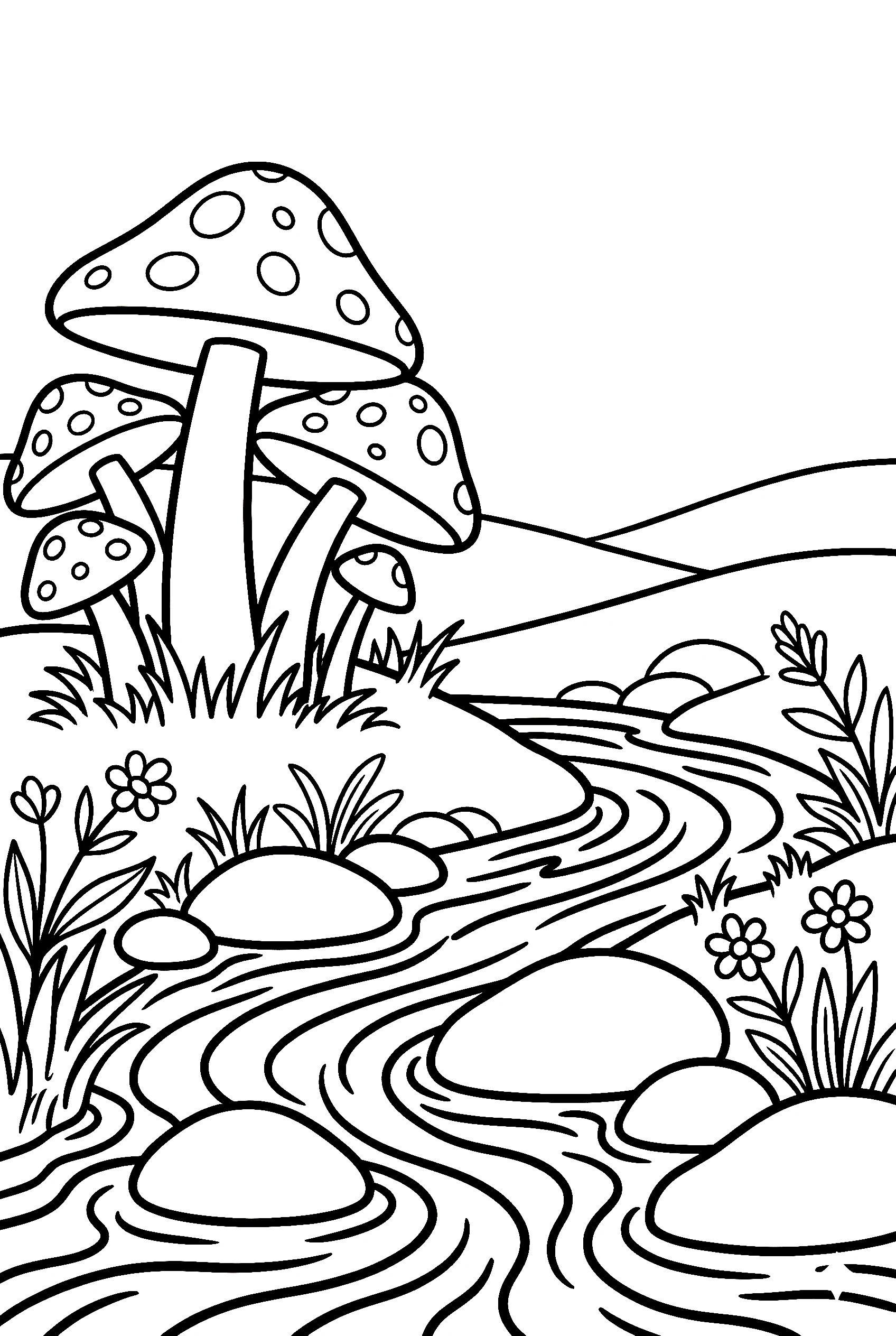 streamside mushroom habitat printable sheet