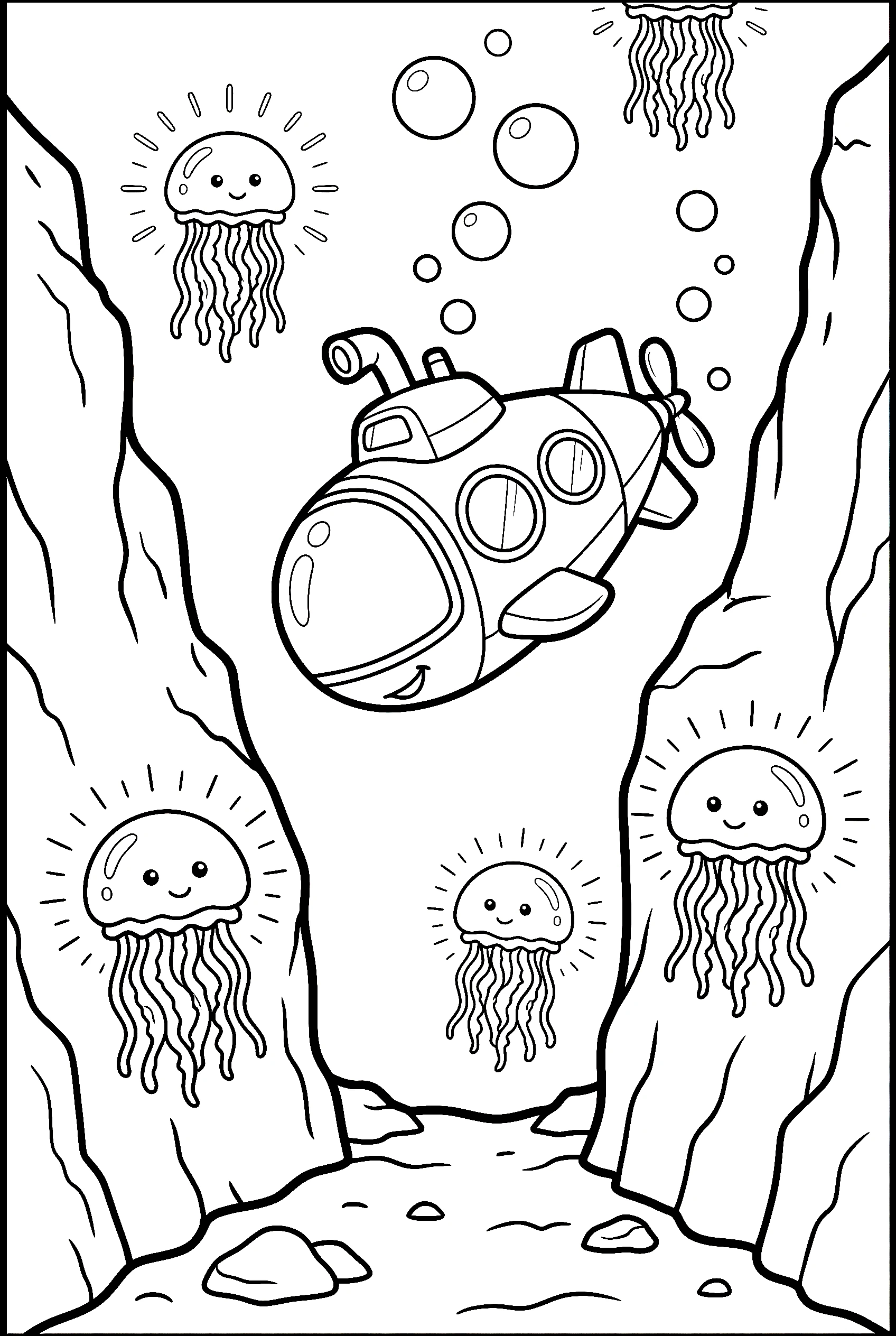 submarine deep trench coloring pages