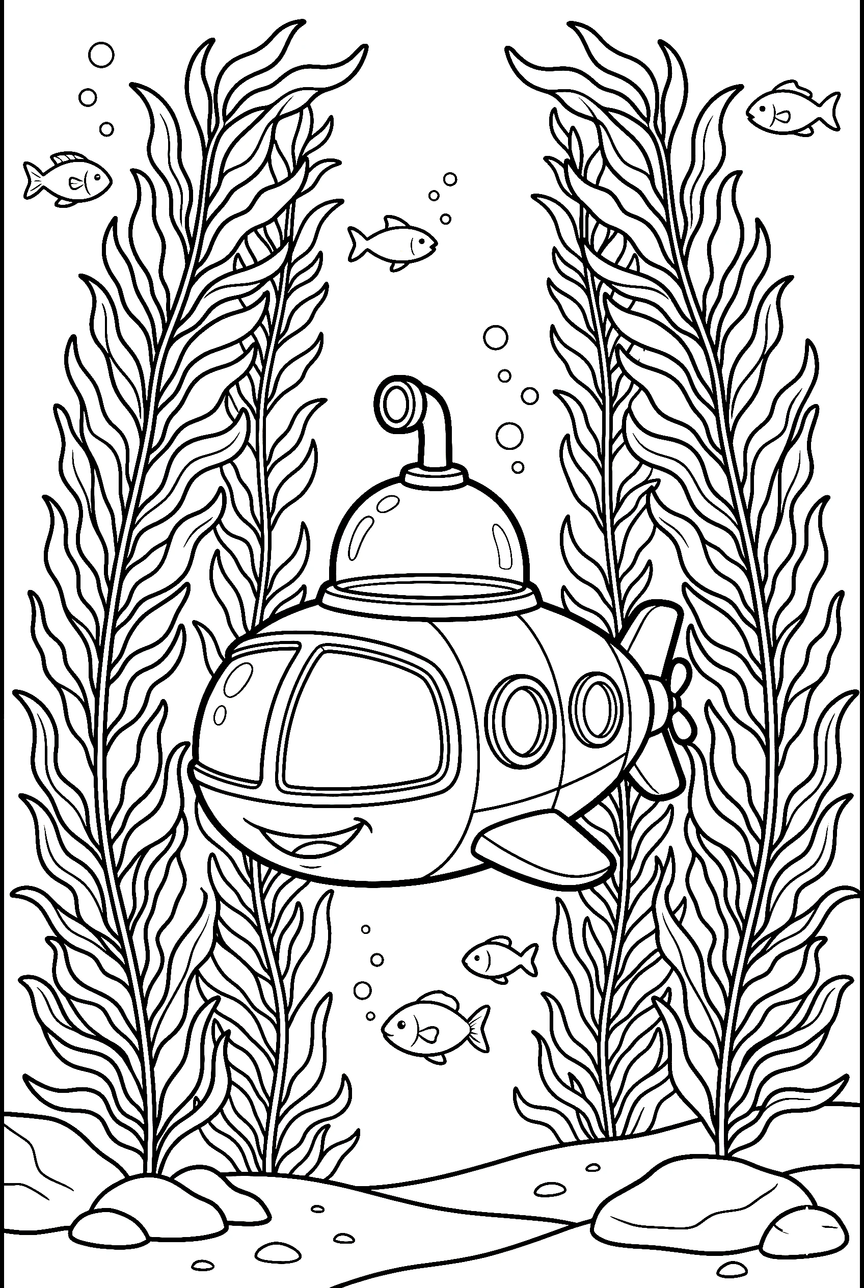 submarine kelp forest drawing