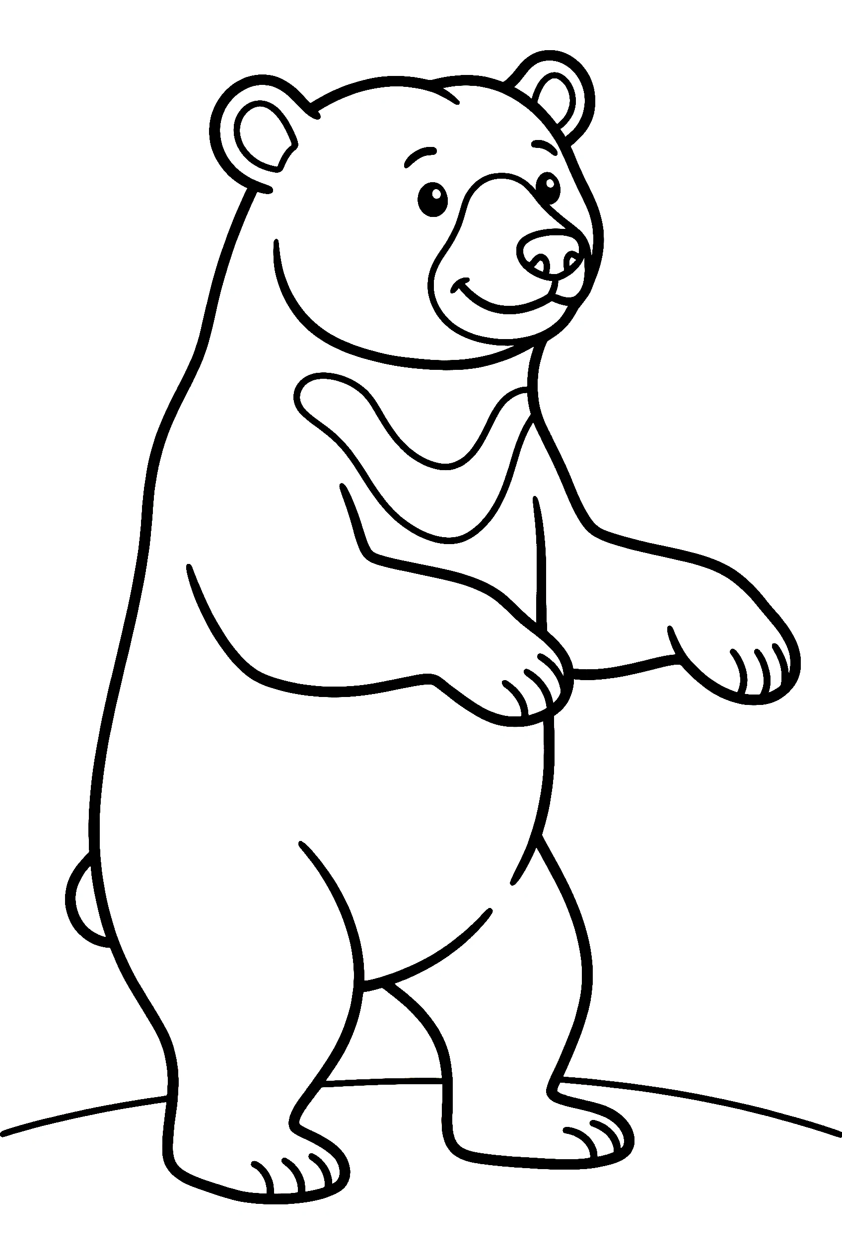 sun bear standing upright coloring pages