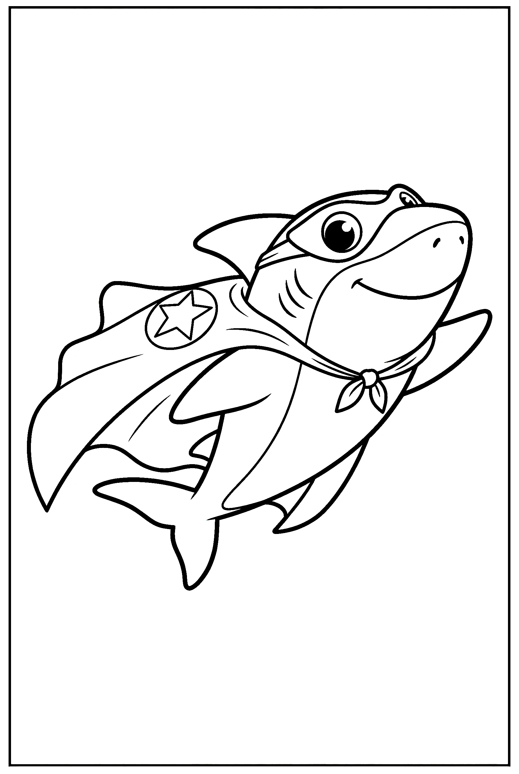 superhero baby shark coloring sheet