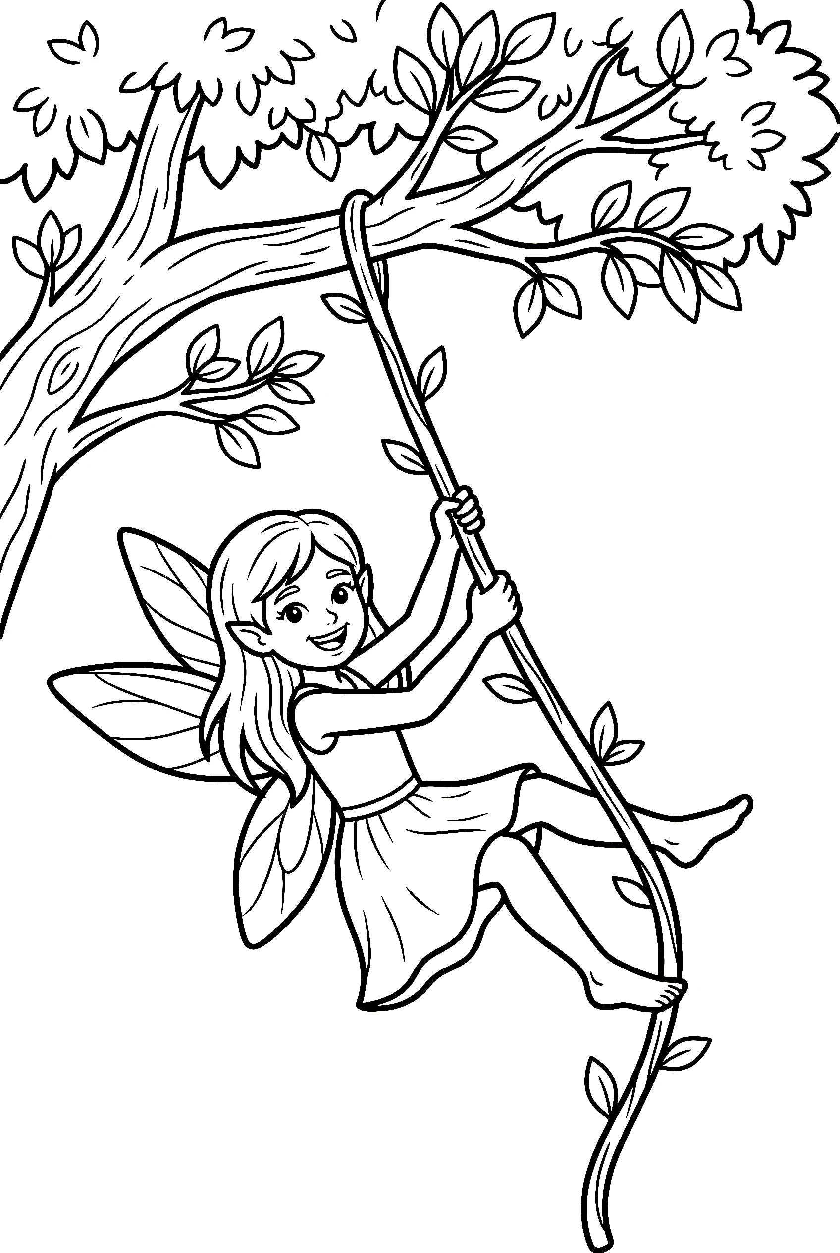 swinging nature fairy coloring pages swinging nature fairy coloring pages