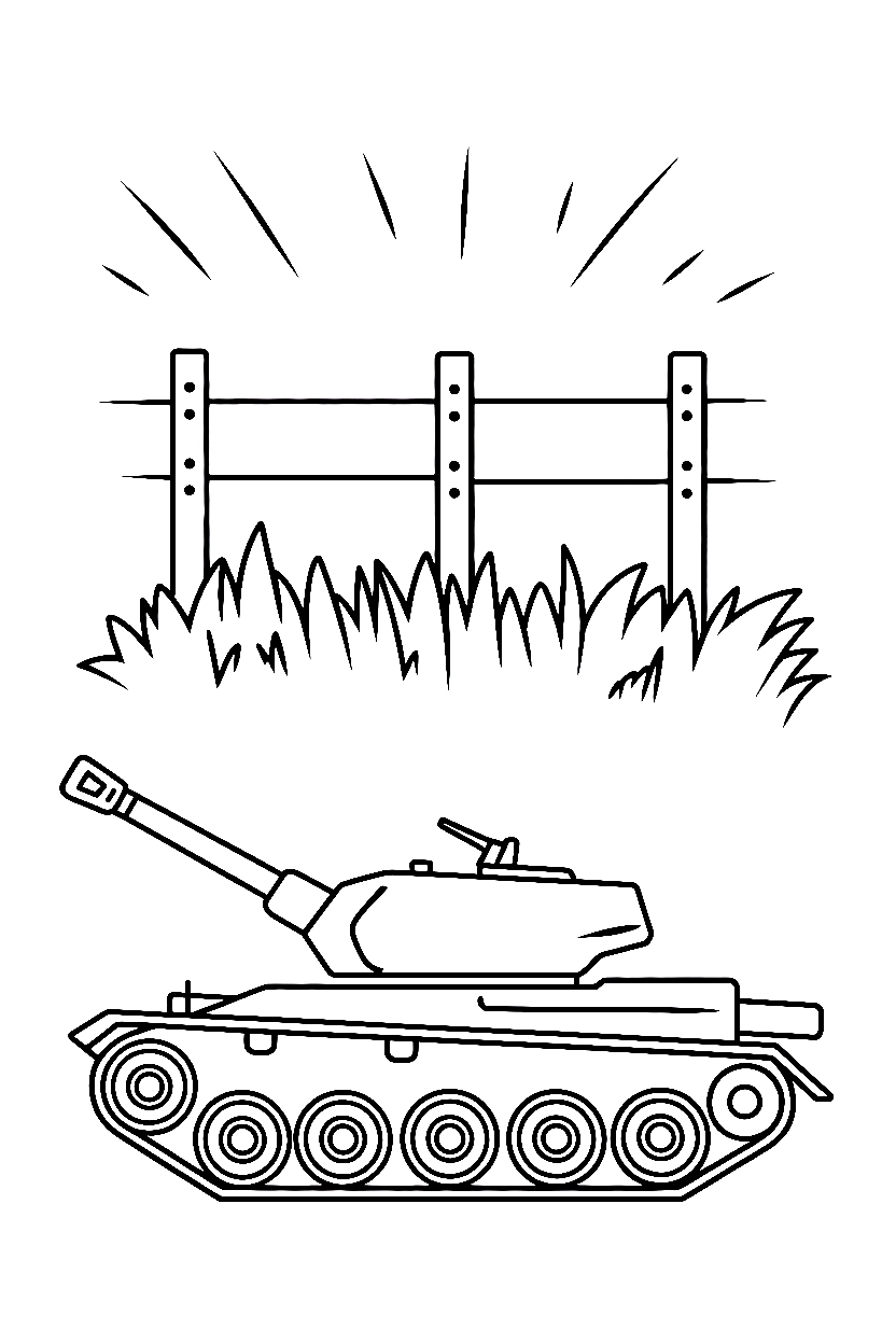 tank barrier wall coloring pages