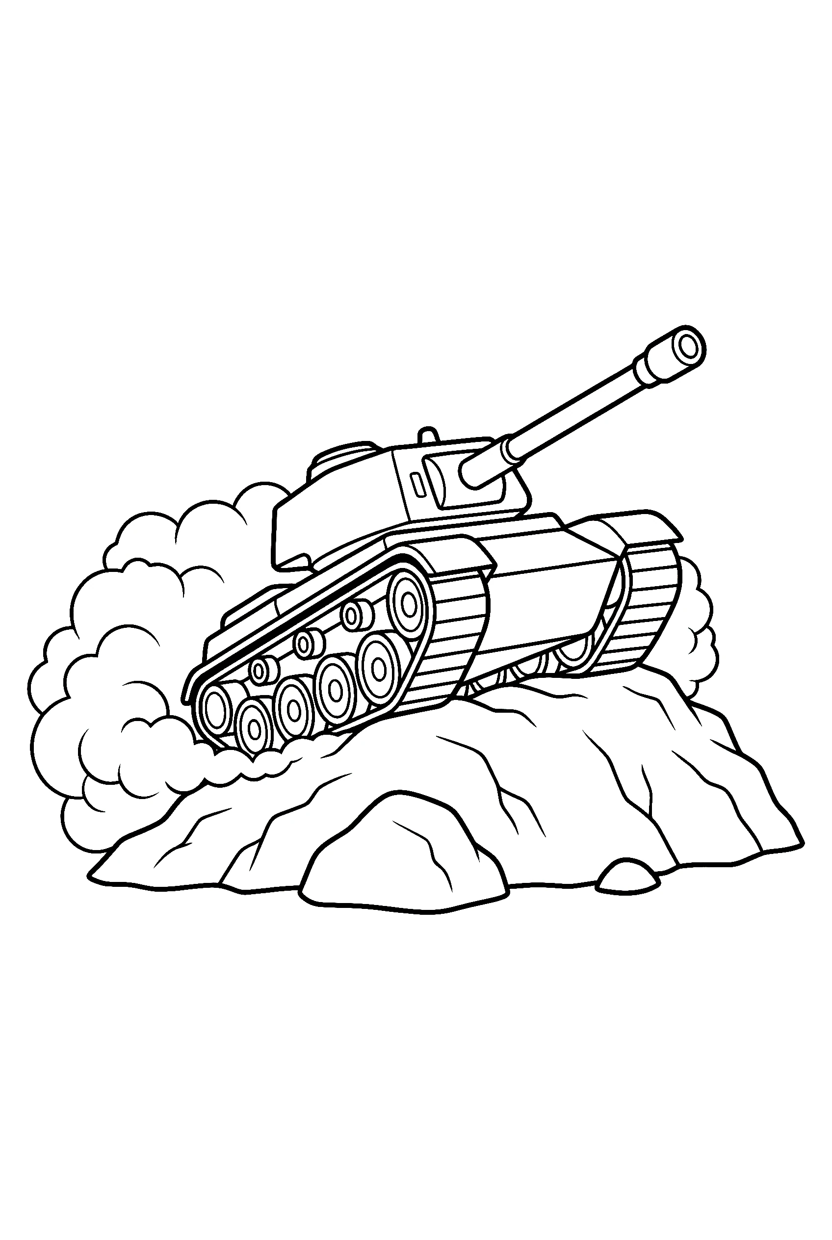 tank climbing rocky hill coloring pages