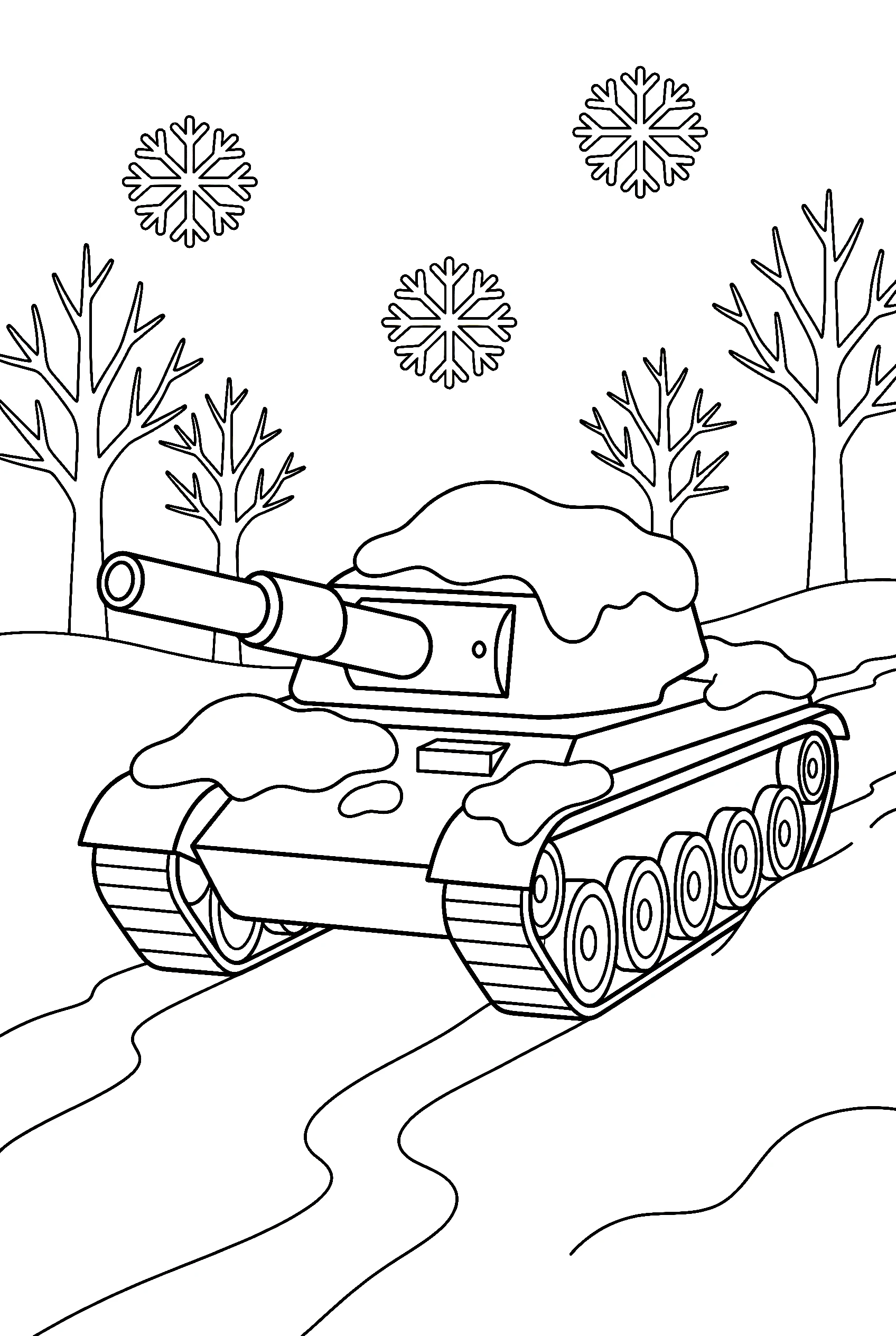 tank winter landscape drawing